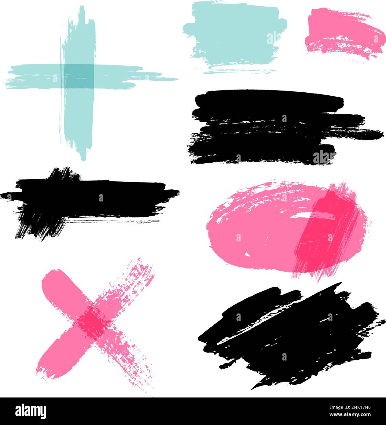 Set of paint, ink brush strokes, brushes, lines. Dirty artistic design ...