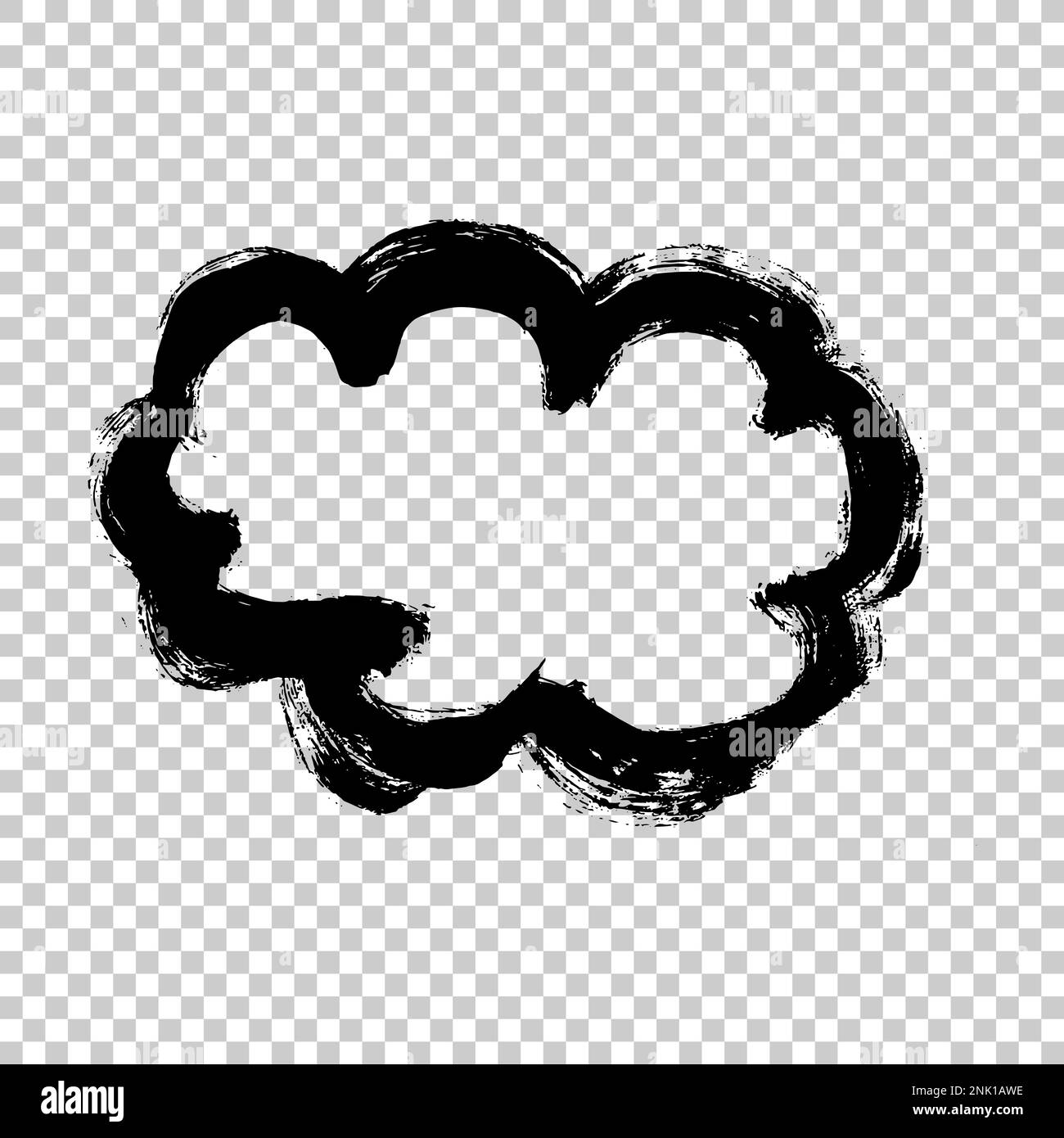 Vector hand-drawn grunge brush strokes in the form of silhouette of a