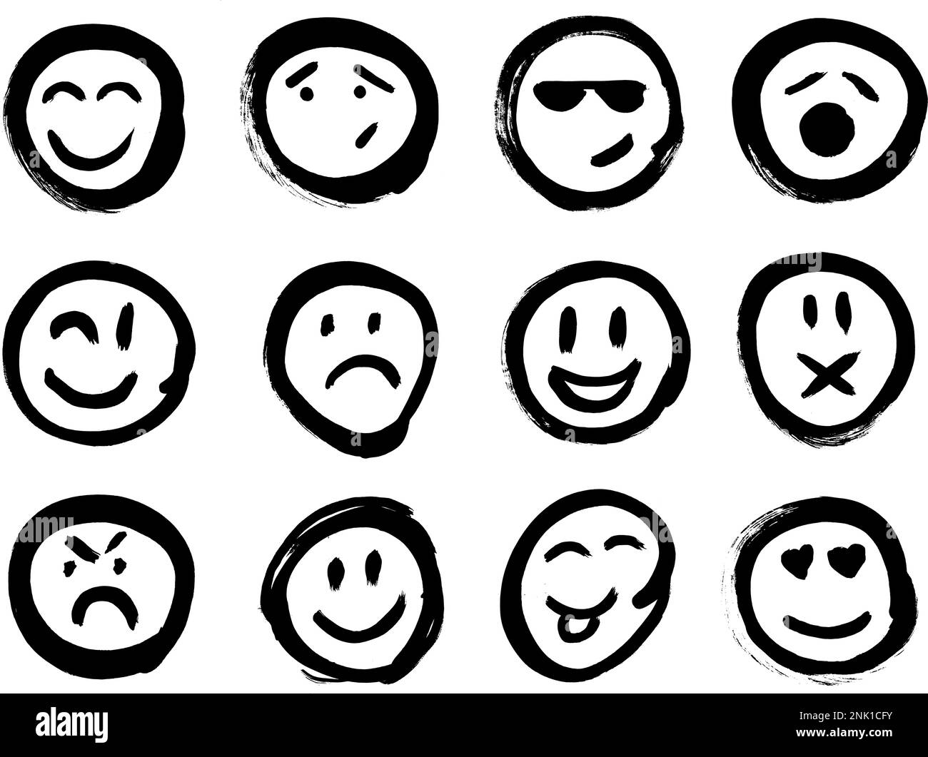 Set of Emoticons. Set of Emoji. Isolated vector illustration on white
