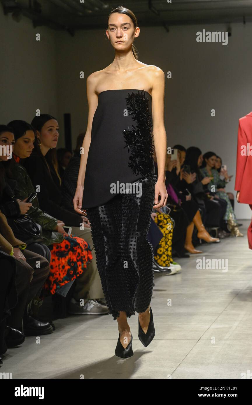 Milan, Italy. 23rd Feb, 2023. Milan, Woman Fashion Week, Fall Winter