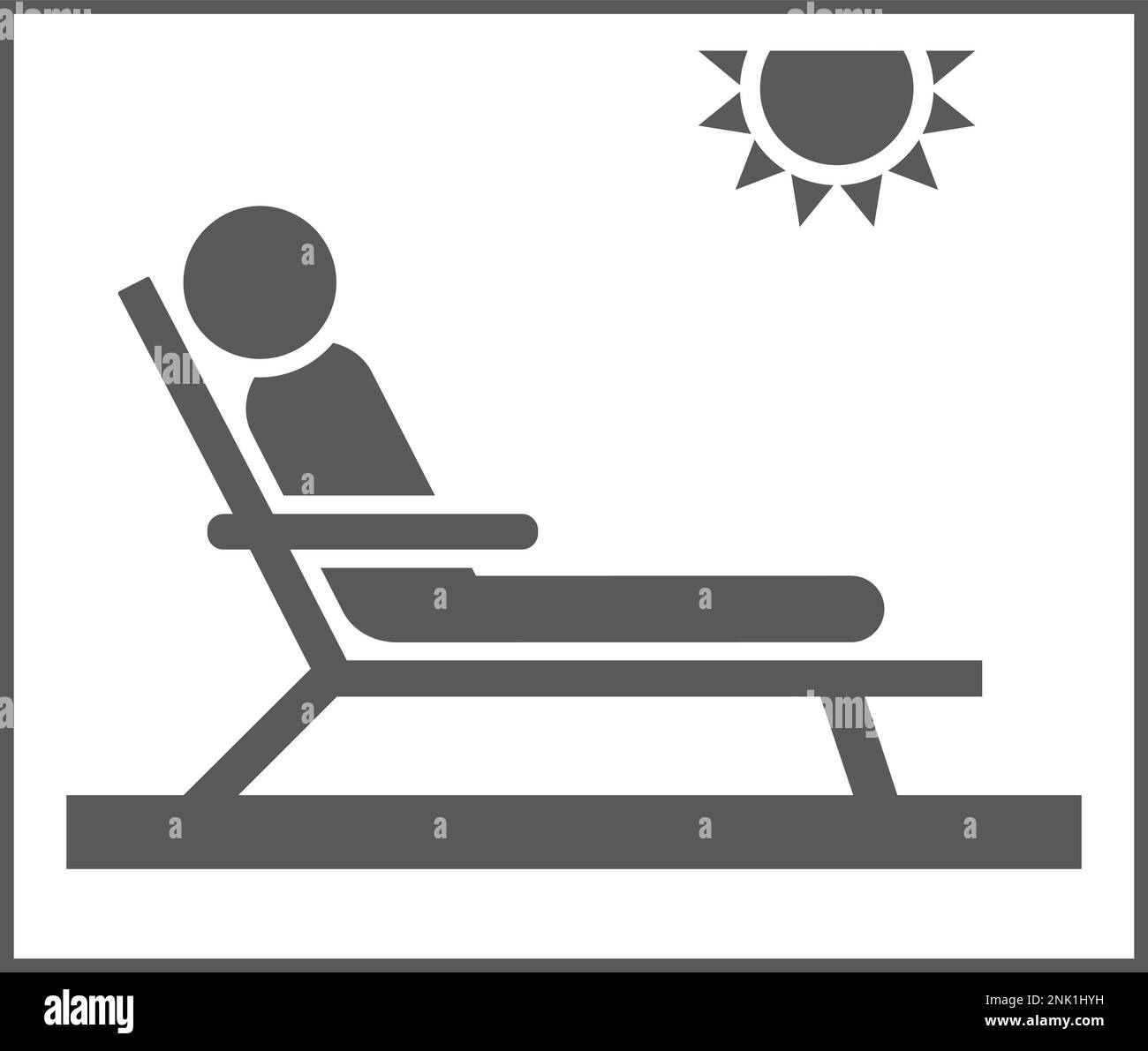 pictogram-sunbathing-area-person-lying-on-deck-chair-stock-vector