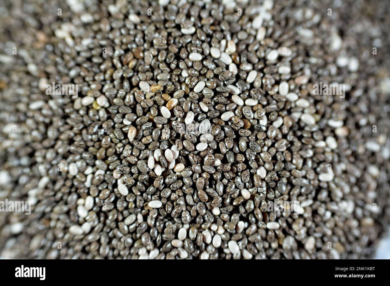 Dried chia seeds with a high content of dietary fiber, vitamins, minerals, protein, fat and