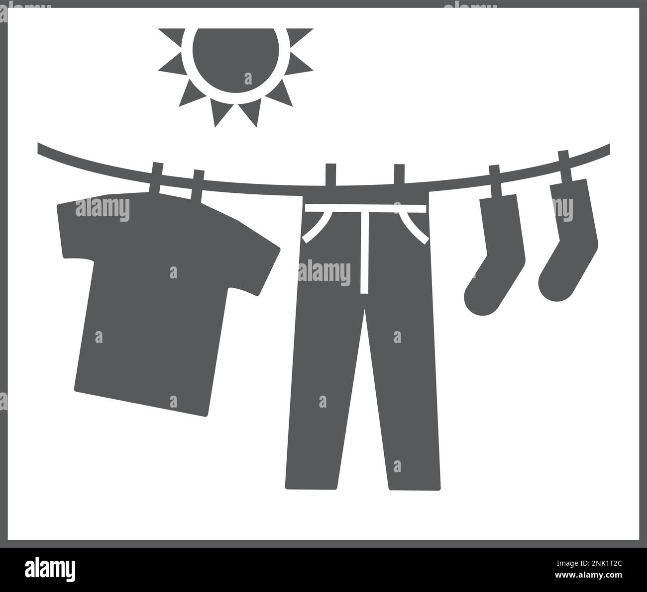 Pictogram clothesline in the fresh air, outdoor Stock Vector Image