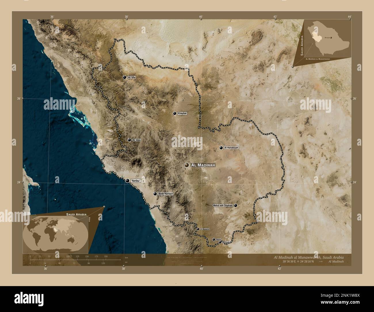 Al Madinah al Munawwarah, region of Saudi Arabia. Low resolution ...
