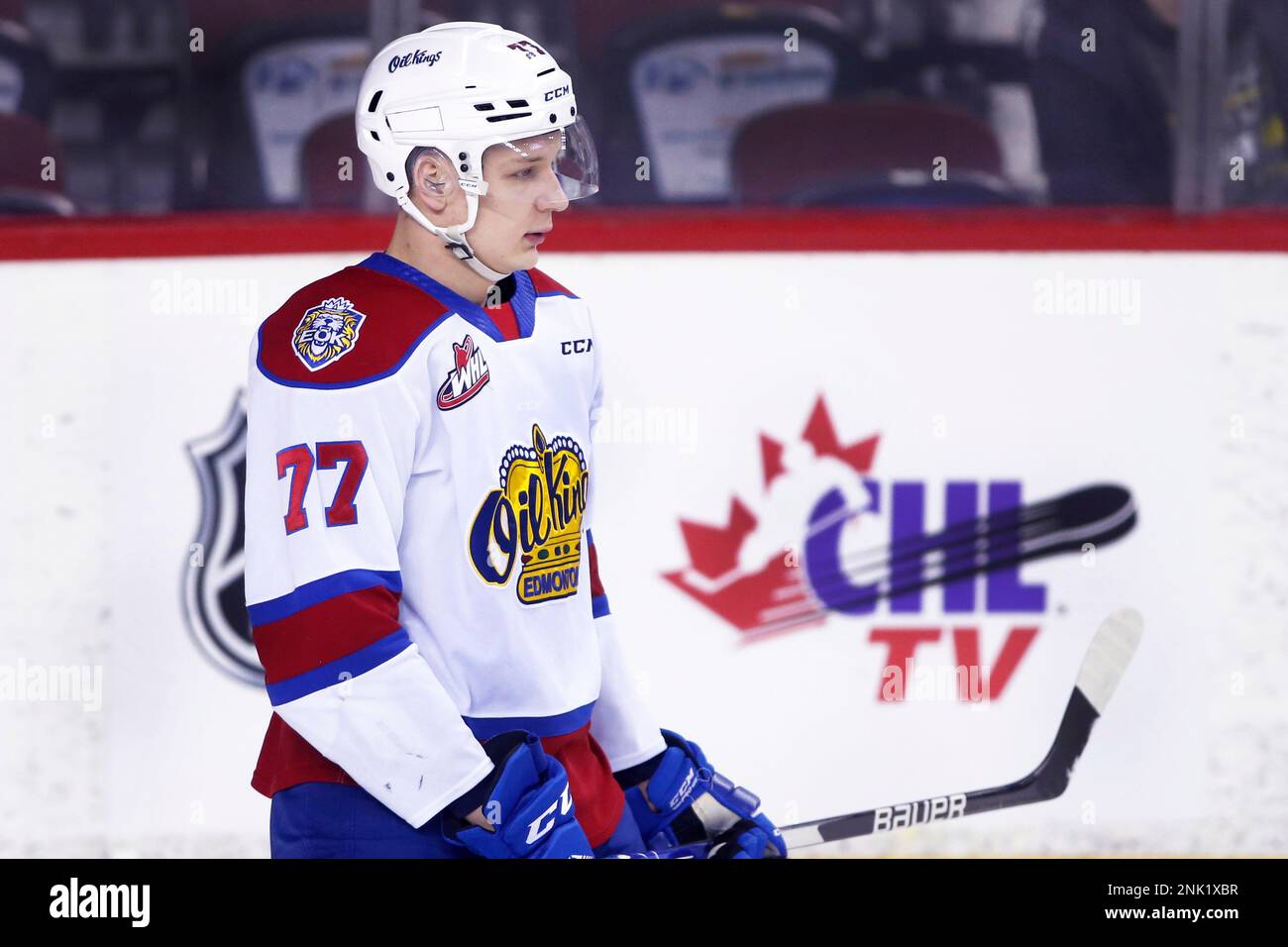 Profile photo on Edmonton Oil Kings player Jakub Demek, from Slovakia, during WHL (Western Hockey League)