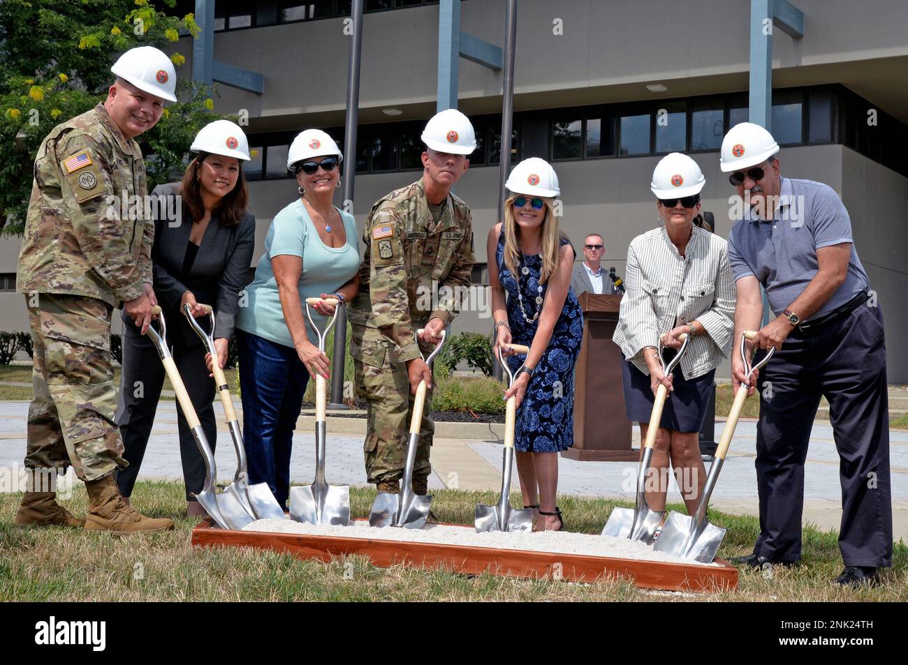 Major General Ray Shields, the adjutant general of New York, left, is