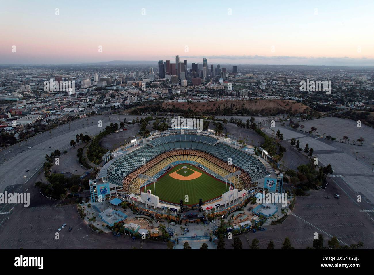 A general overall aerial view of Dodger Stadium, Sunday, June 5, 2022 ...