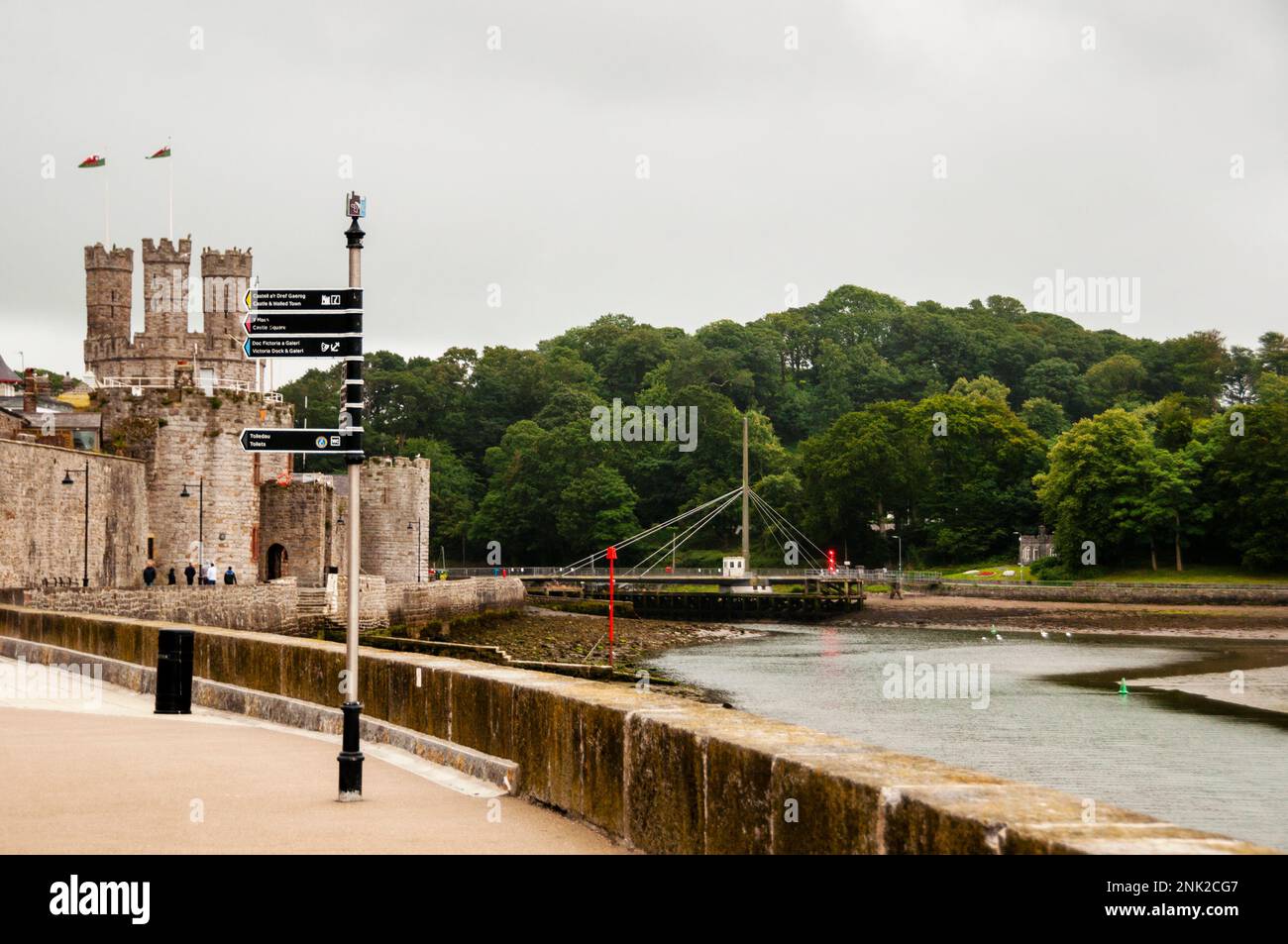 Turreted castle and quay of the architecturally dramatic Edwardian