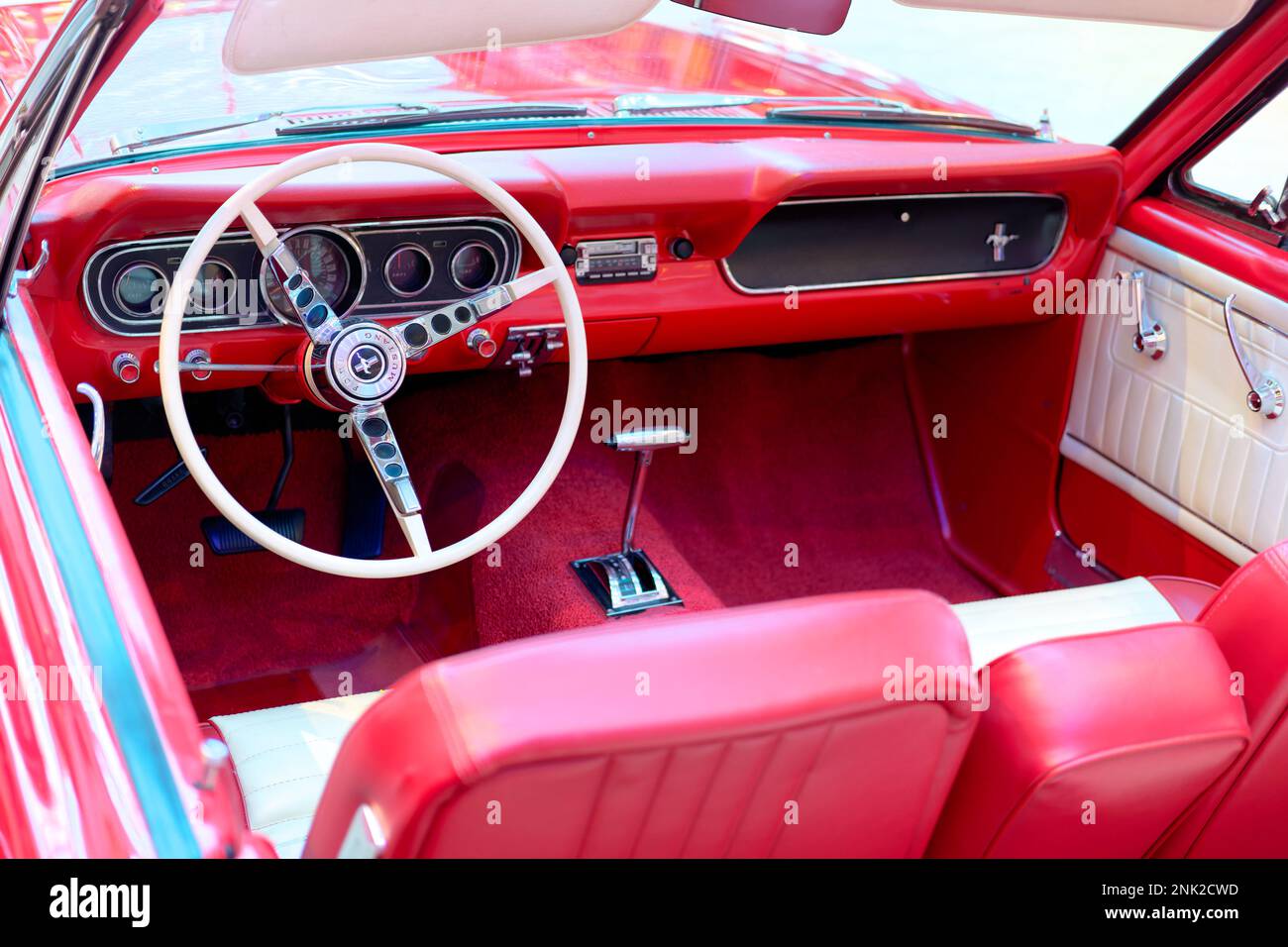 Miami, Florida - January 29, 2023: The Ford Mustang is a car made by