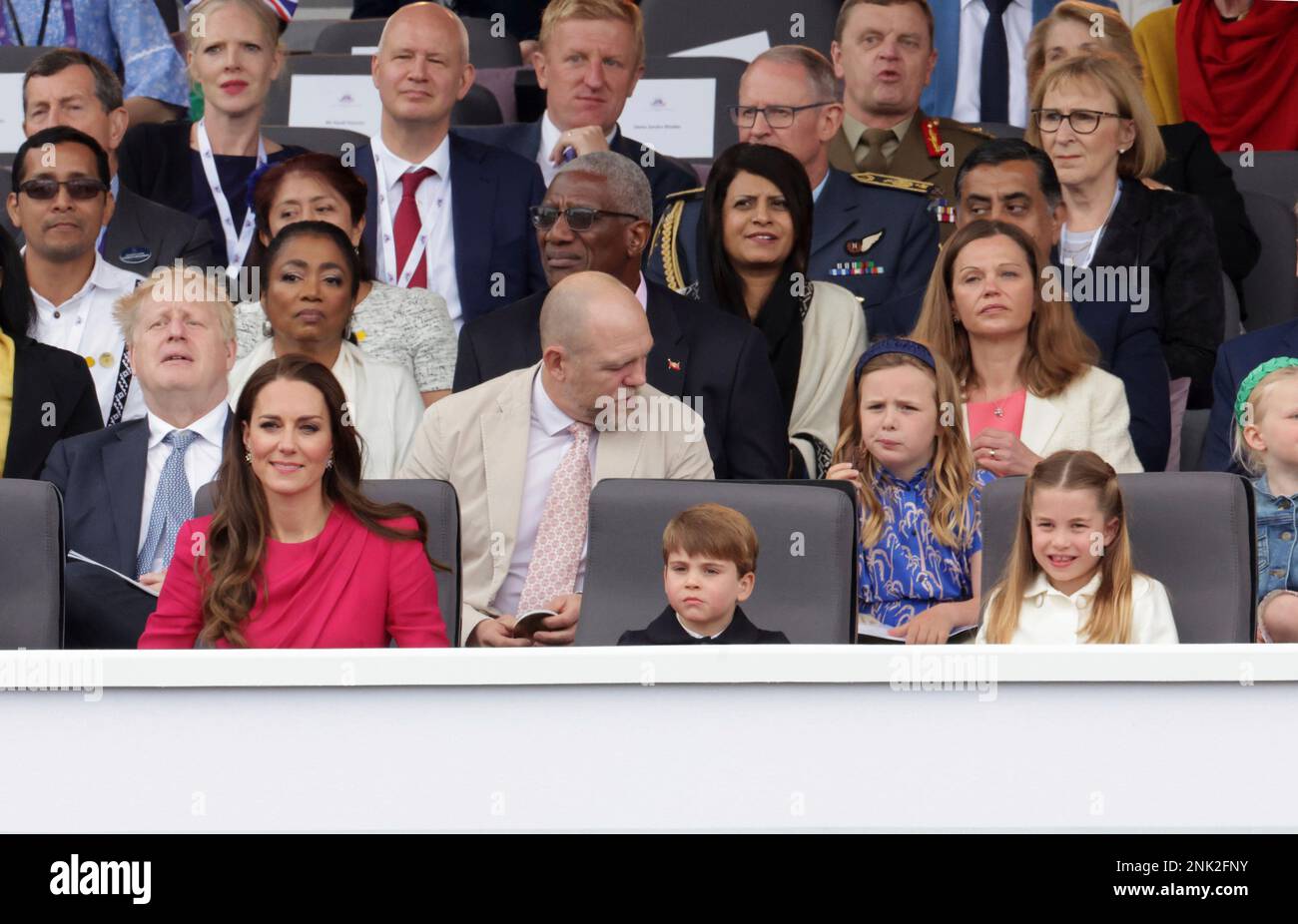 From left, Kate, Duchess of Cambridge, Prince Louis and Princess