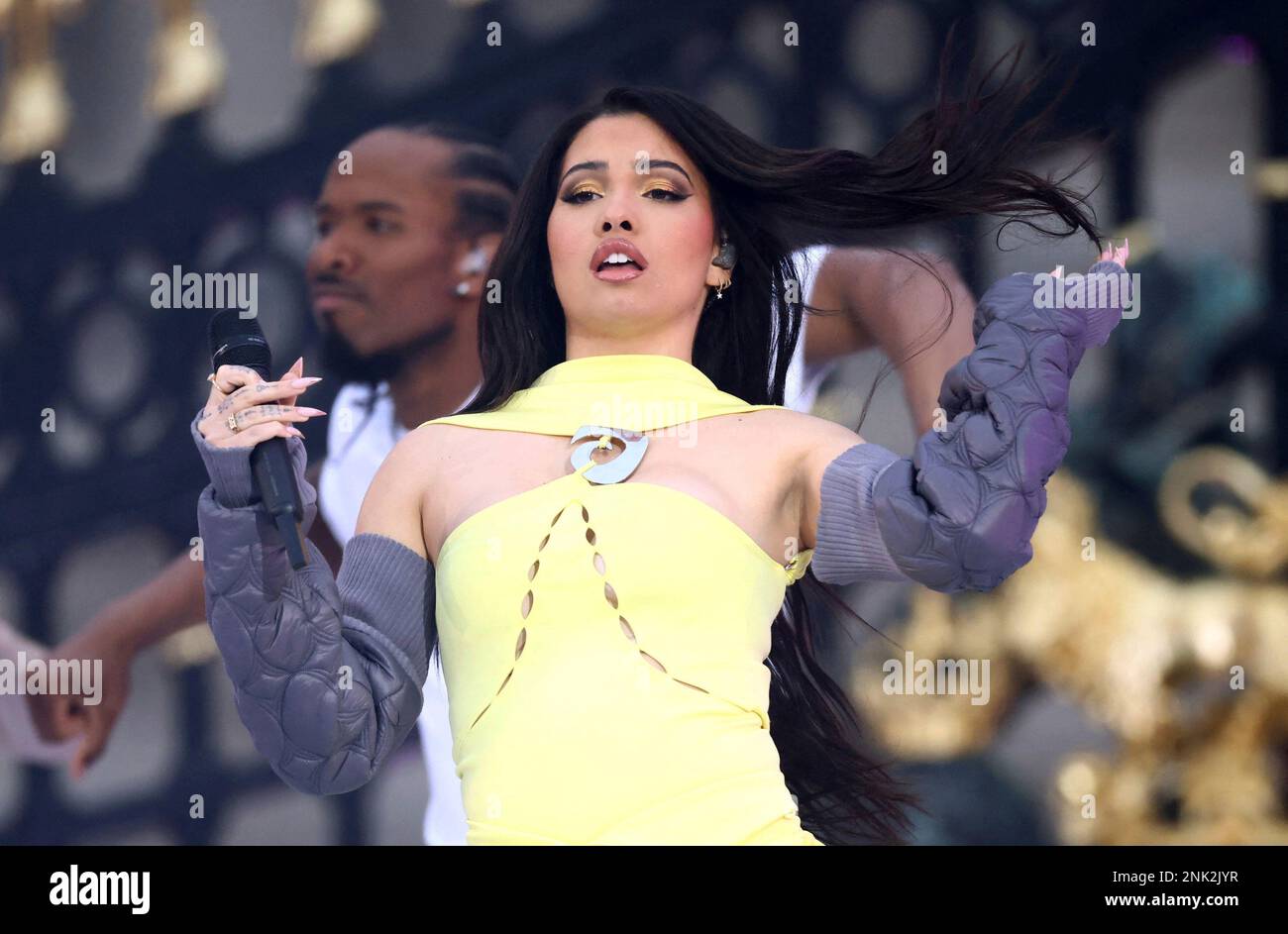 Mabel Live Performance Mabel performs at the Platinum Jubilee concert taking place in front of ...