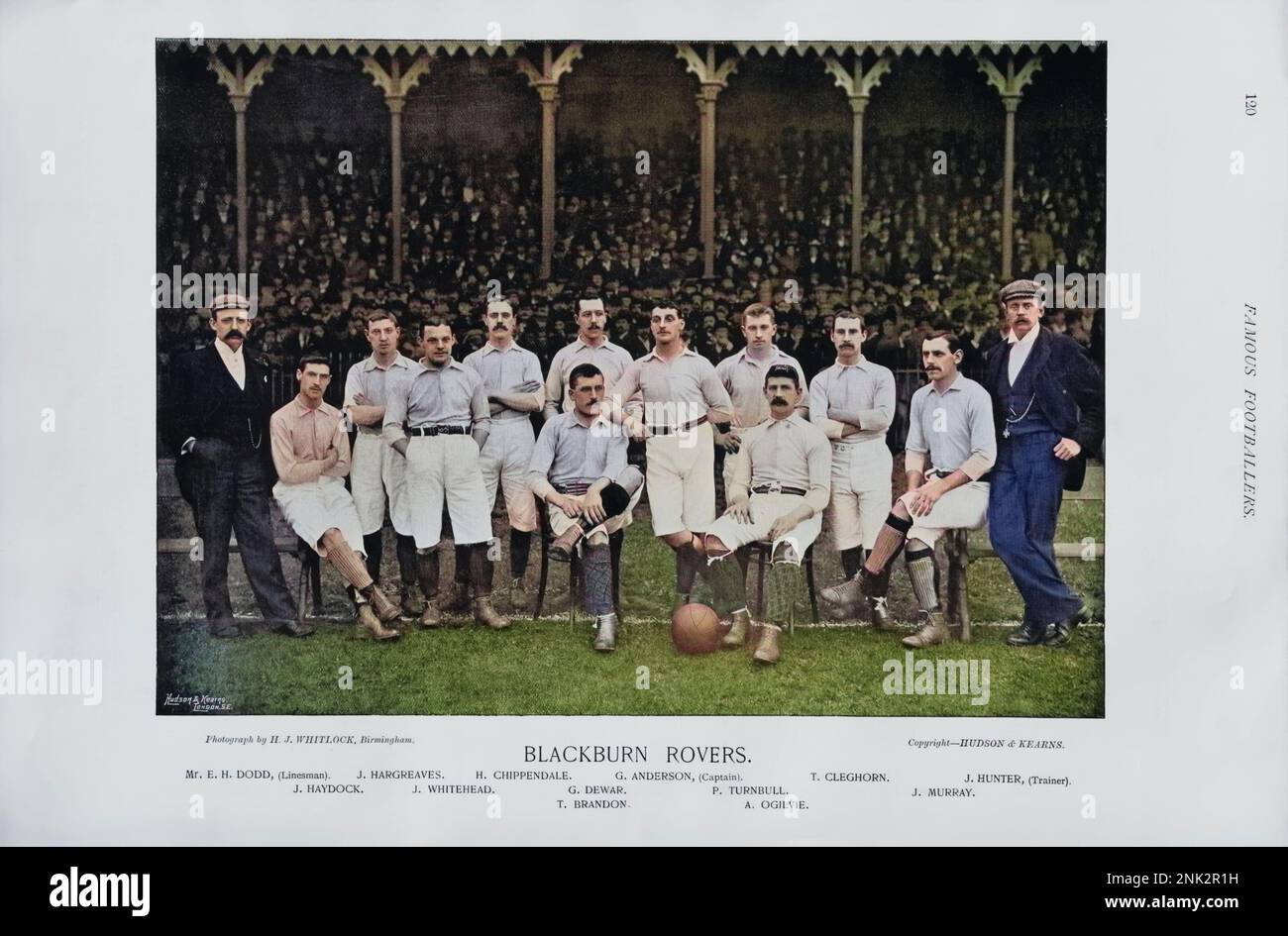 Blackburn Rovers football team 1895 at Ewood Park, Blackburn. (coloured version) Stock Photo