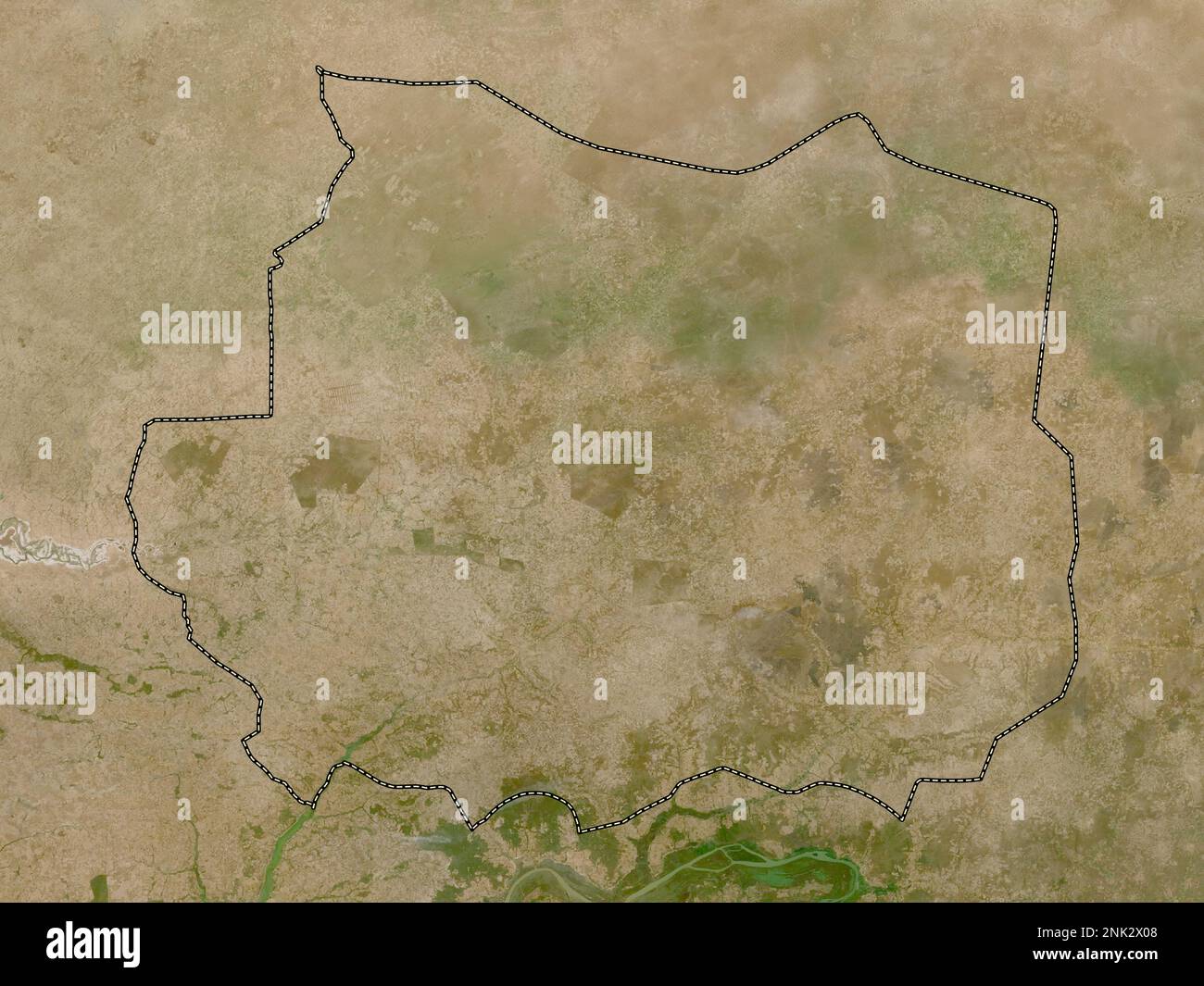 Kaffrine, region of Senegal. Low resolution satellite map Stock Photo