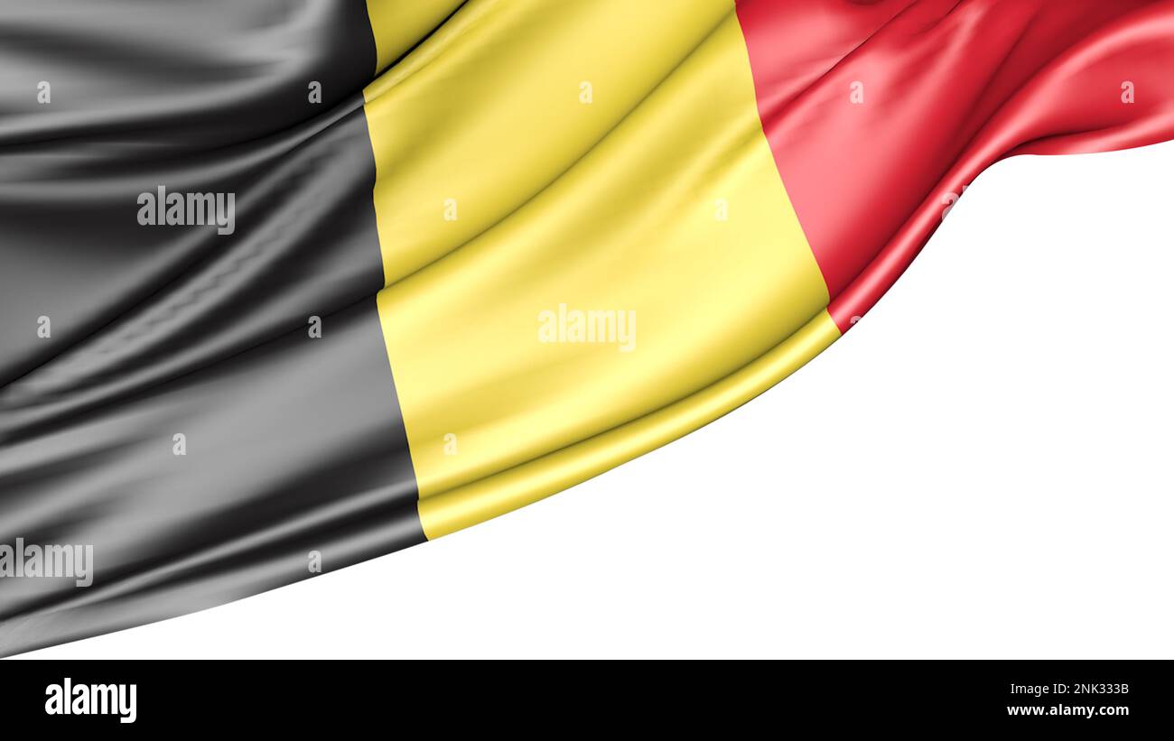 Belgium flag isolated on white background, 3D illustration Stock Photo ...