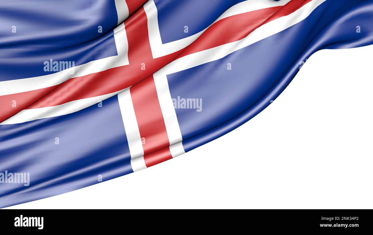 Iceland Flag Isolated on White Background, 3d Illustration Stock Photo ...