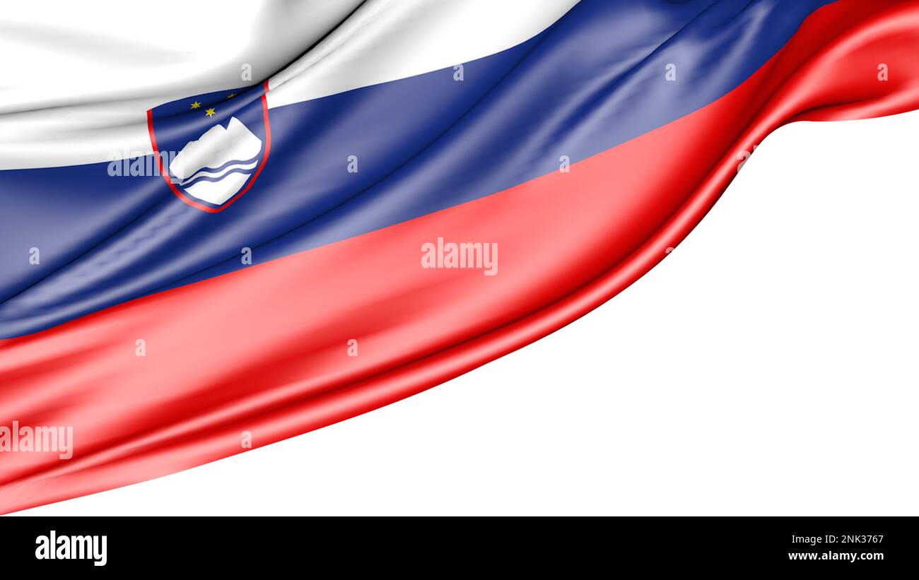 Slovenia Flag Isolated on White Background, 3d Illustration Stock Photo ...