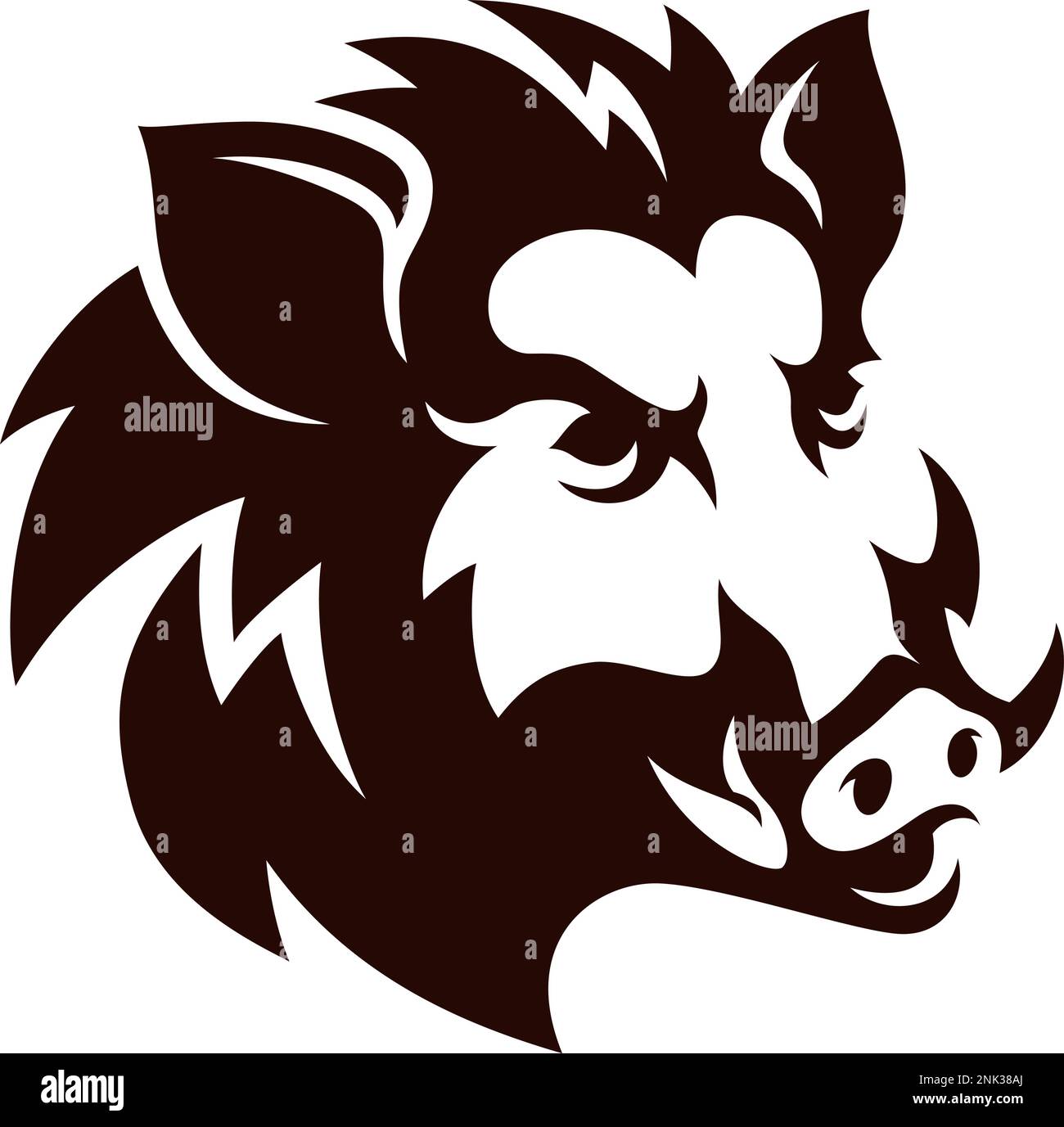 Wild Boar Head Illustration Logo Design Stock Vector