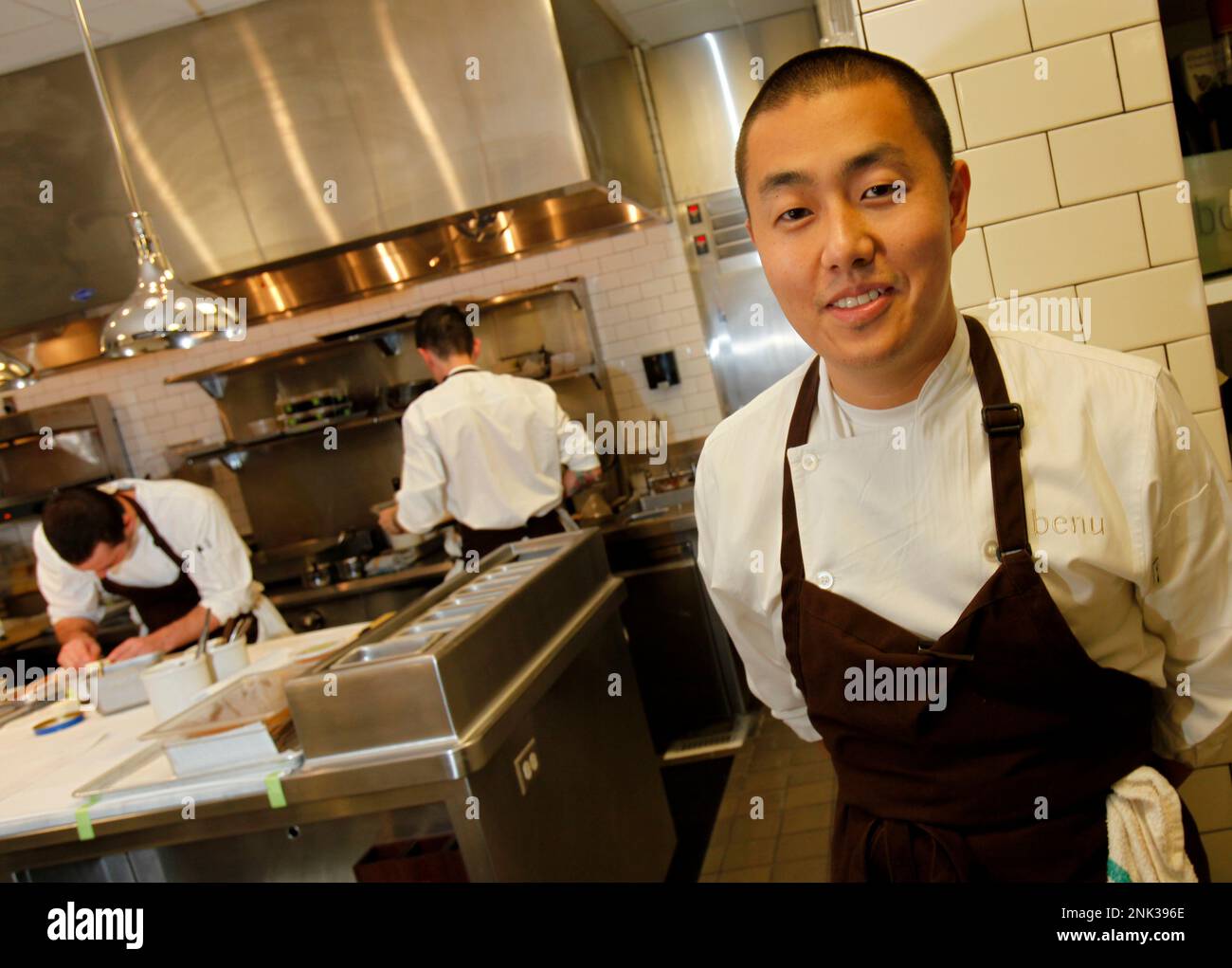 Benu chef/owner Corey Lee in the kitchen of his new restaurant
