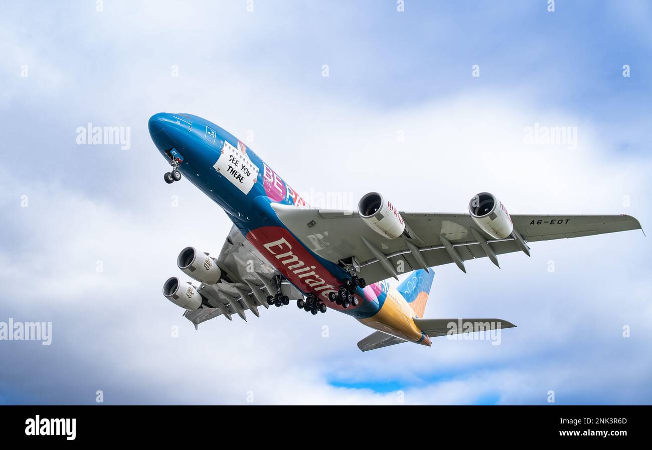 Heathrow, London February 20th 2023 Emirates A380 Destination Dubai