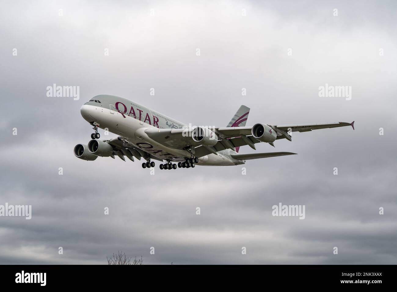 Heathrow, London - February 20th 2023: Qatar Airlines Airbus A380 ...