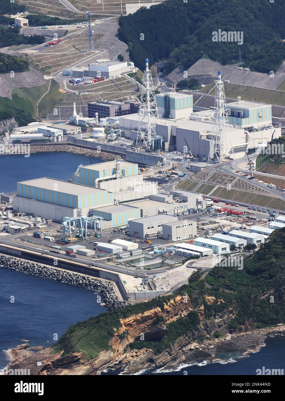 An aerial photo shows the Shimane Nuclear Power of the Chugoku Electric