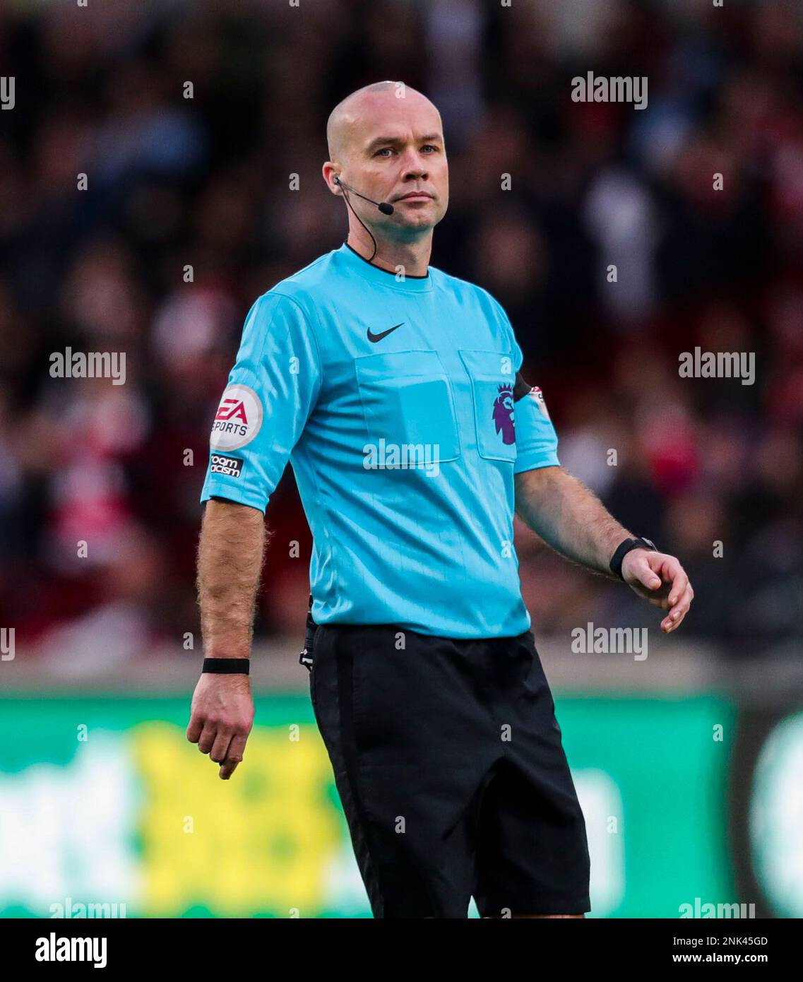 Referee Paul Tierney during the Premier League match at the Gtech ...