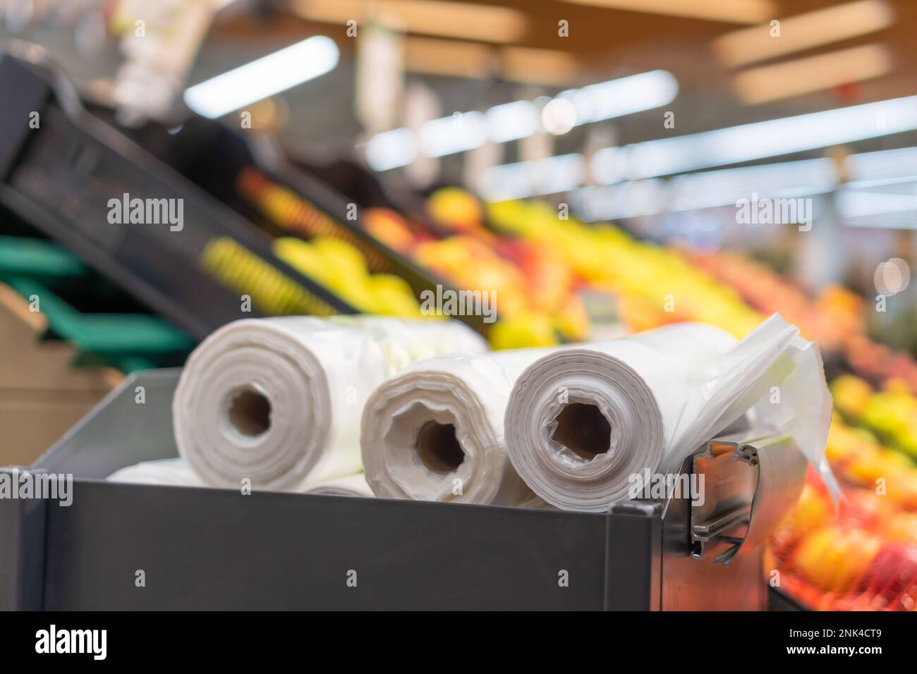 Cellophane Rack Supermarket reusable bags rack hi-res stock photography and images - Alamy