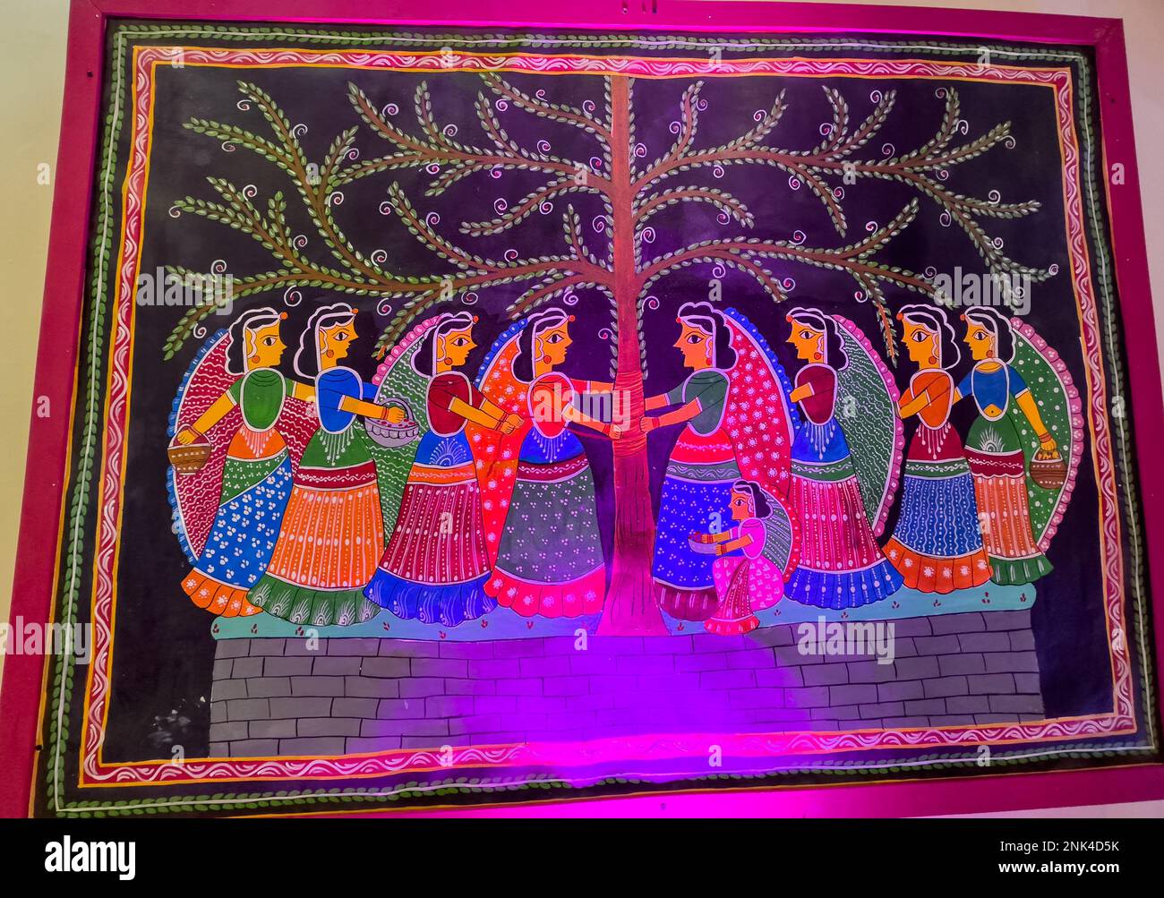 Handmade madhubani painting with oil colors on canvas Stock Photo Alamy