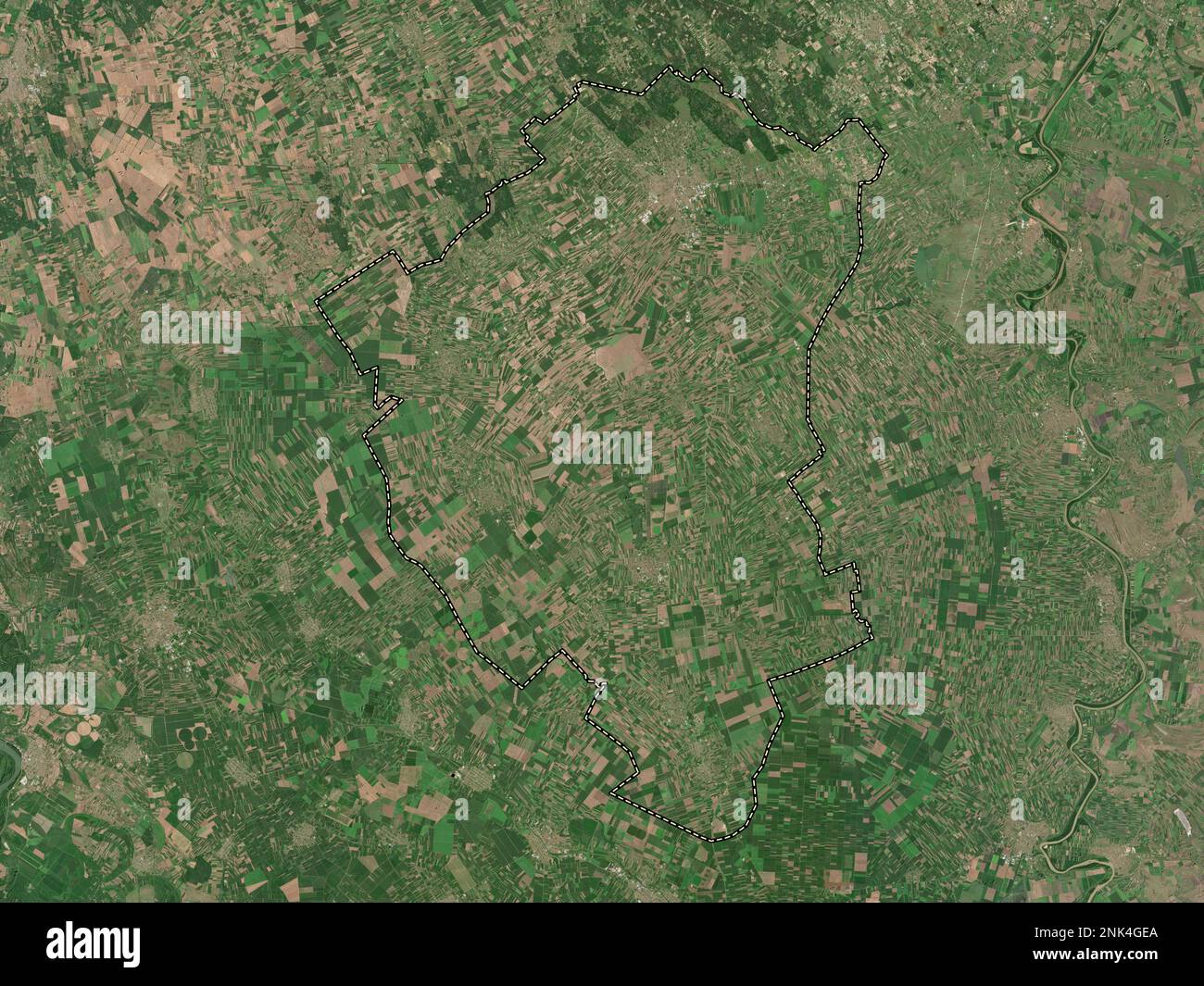 Severno-Backi, district of Serbia. High resolution satellite map Stock ...