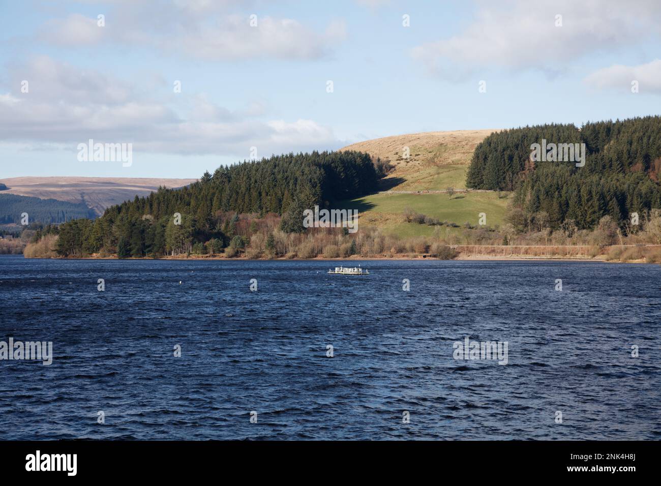 Pontsticill Reservoir, Merthyr Tydfil, South Wales, UK.  23 February 2023.  UK weather: Sunny scenes this afternoon.  Credit: Andrew Bartlett/Alamy Live News. Stock Photo