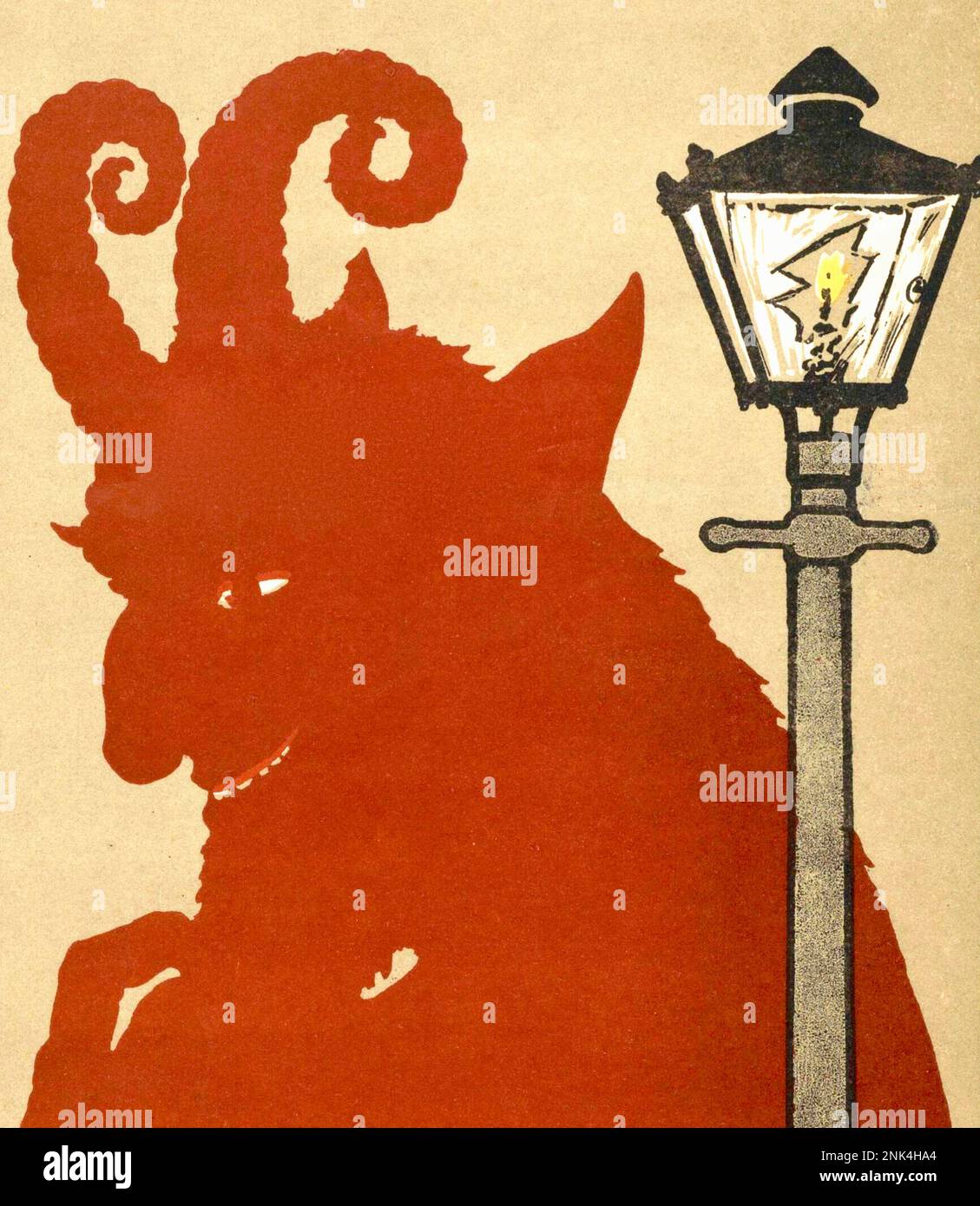 Daan Hoeksema - Shadow and gas lamp art - Poster for children's book Idleness is the devil's ear cushion - between 1894 and 1918 Stock Photo