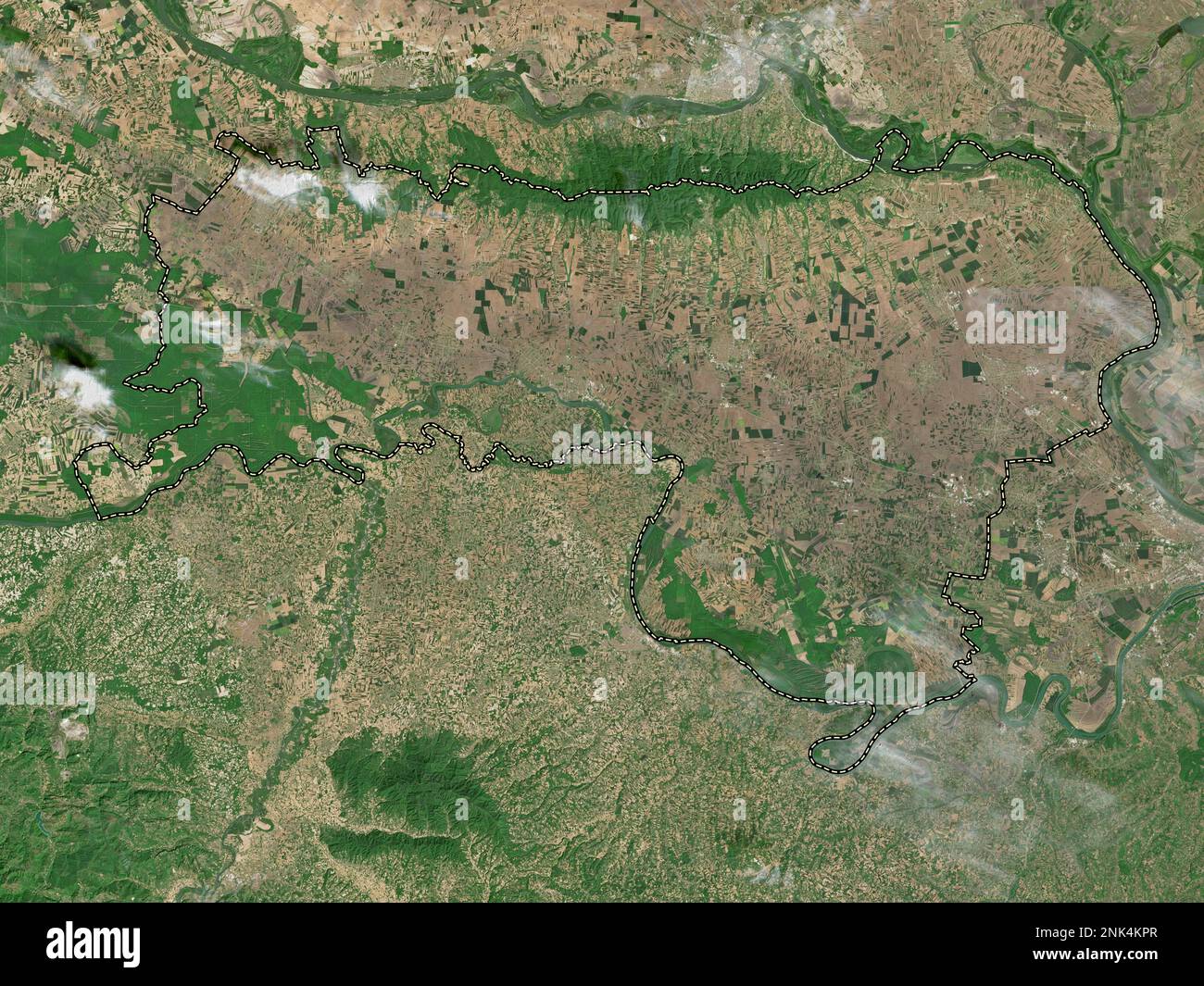 Sremski, district of Serbia. High resolution satellite map Stock Photo