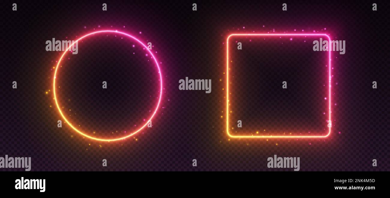 Gradient neon frames, glowing borders with smoke and sparkles, led ...