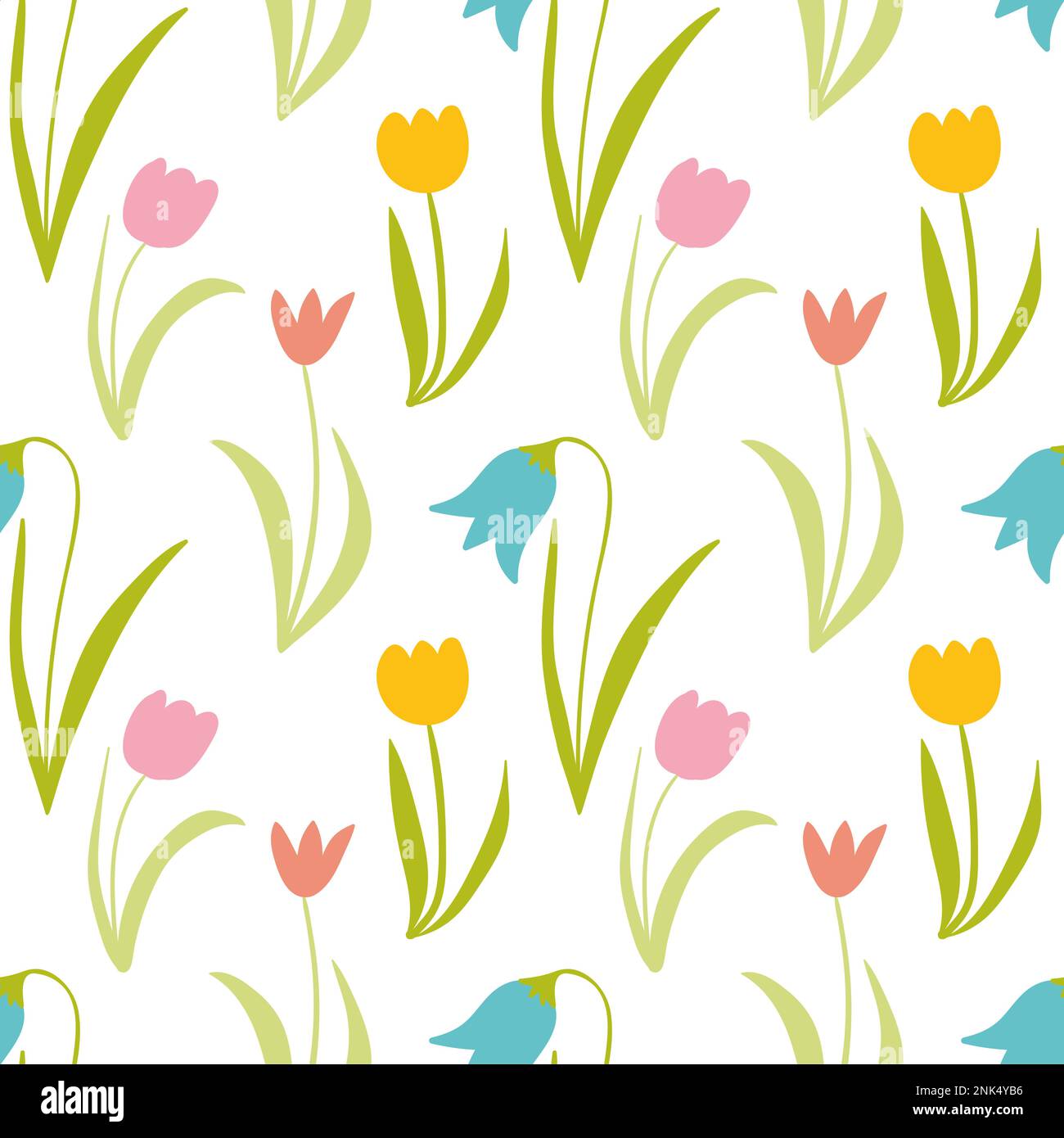 Tulips vector seamless pattern Stock Vector