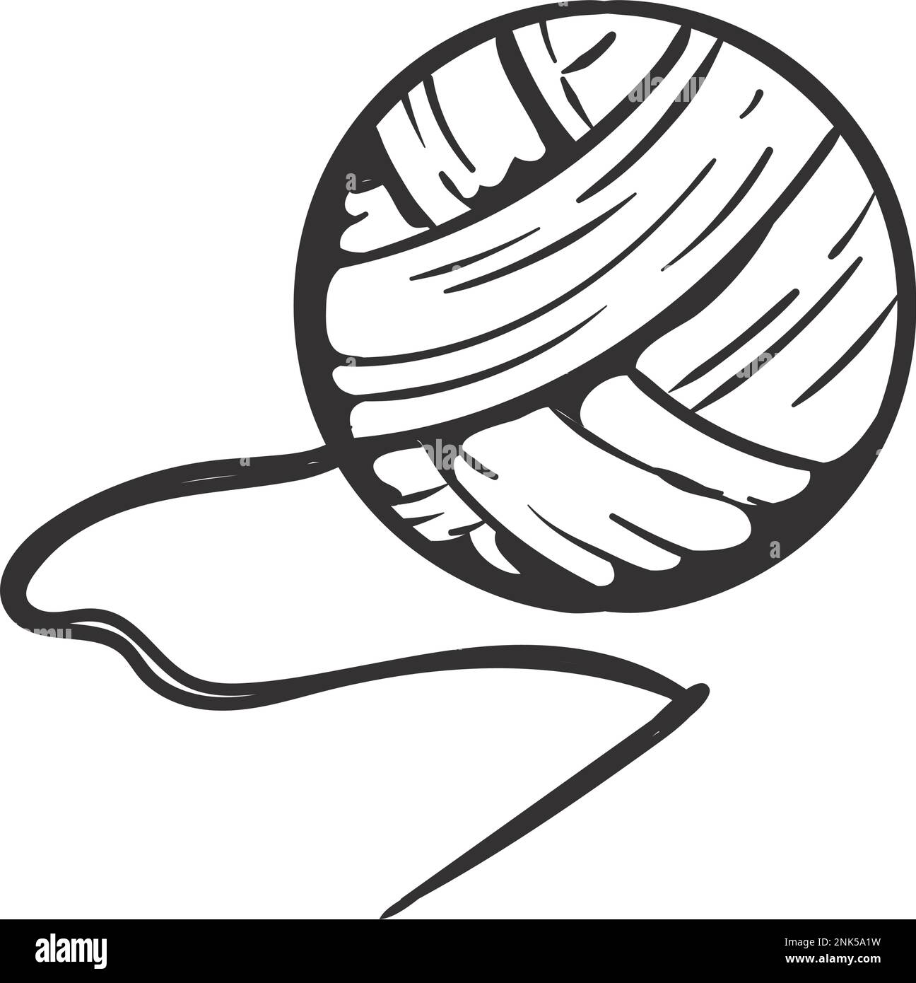 Thread Ball Vector Cut thread cloth Black and White Stock Photos & Images - Alamy