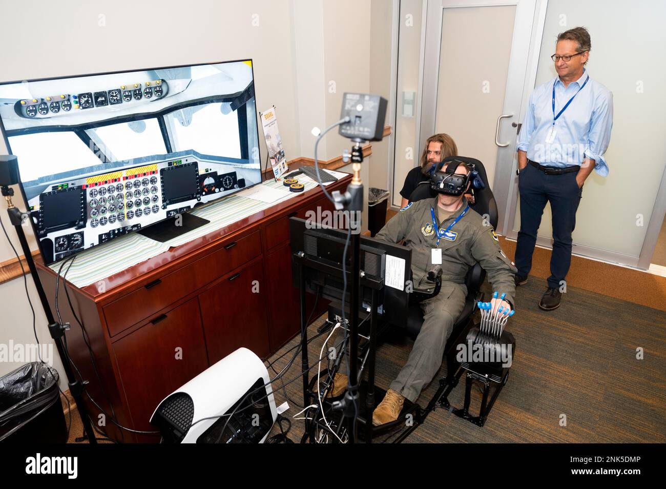 Specular Theory CEO Morris May looks on as U.S. Air Force Col. David