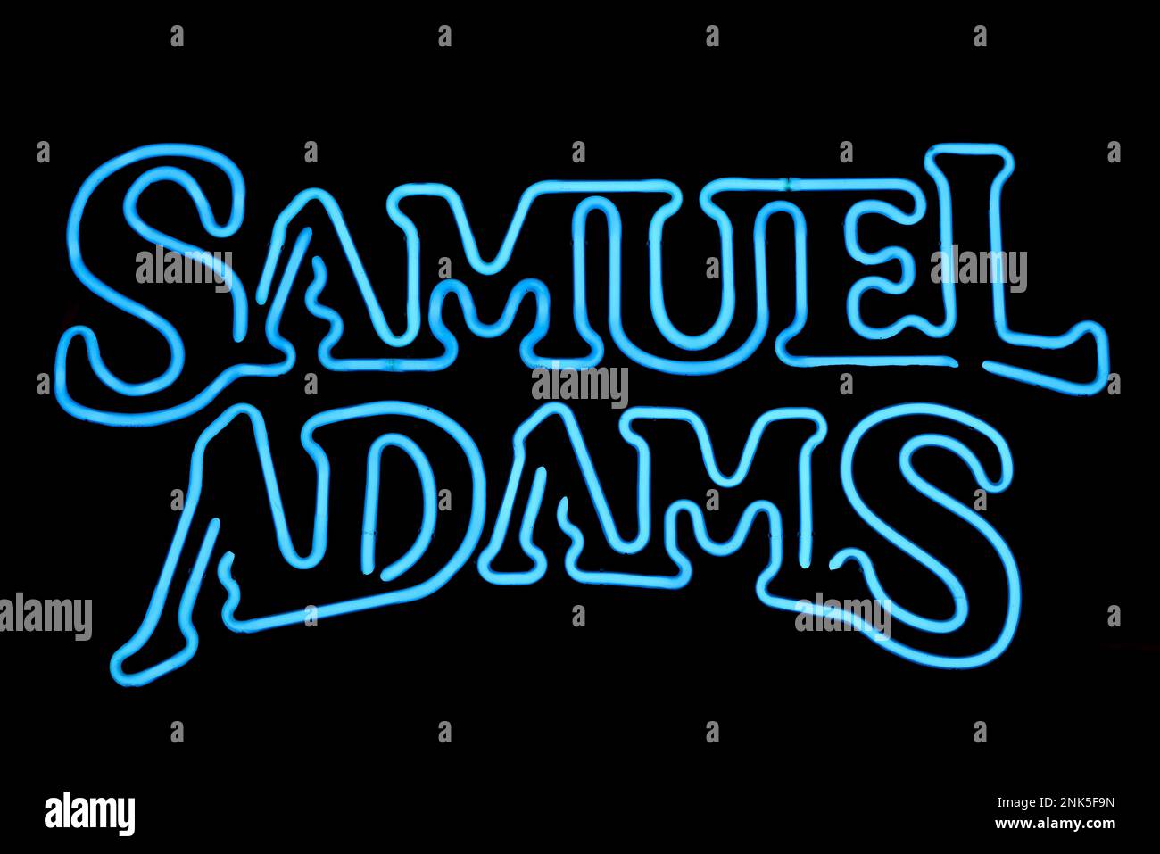 ANNAPOLIS, MARYLAND, USA - JUNE 03, 2022: Samuel Adams beer neon sign. Stock Photo