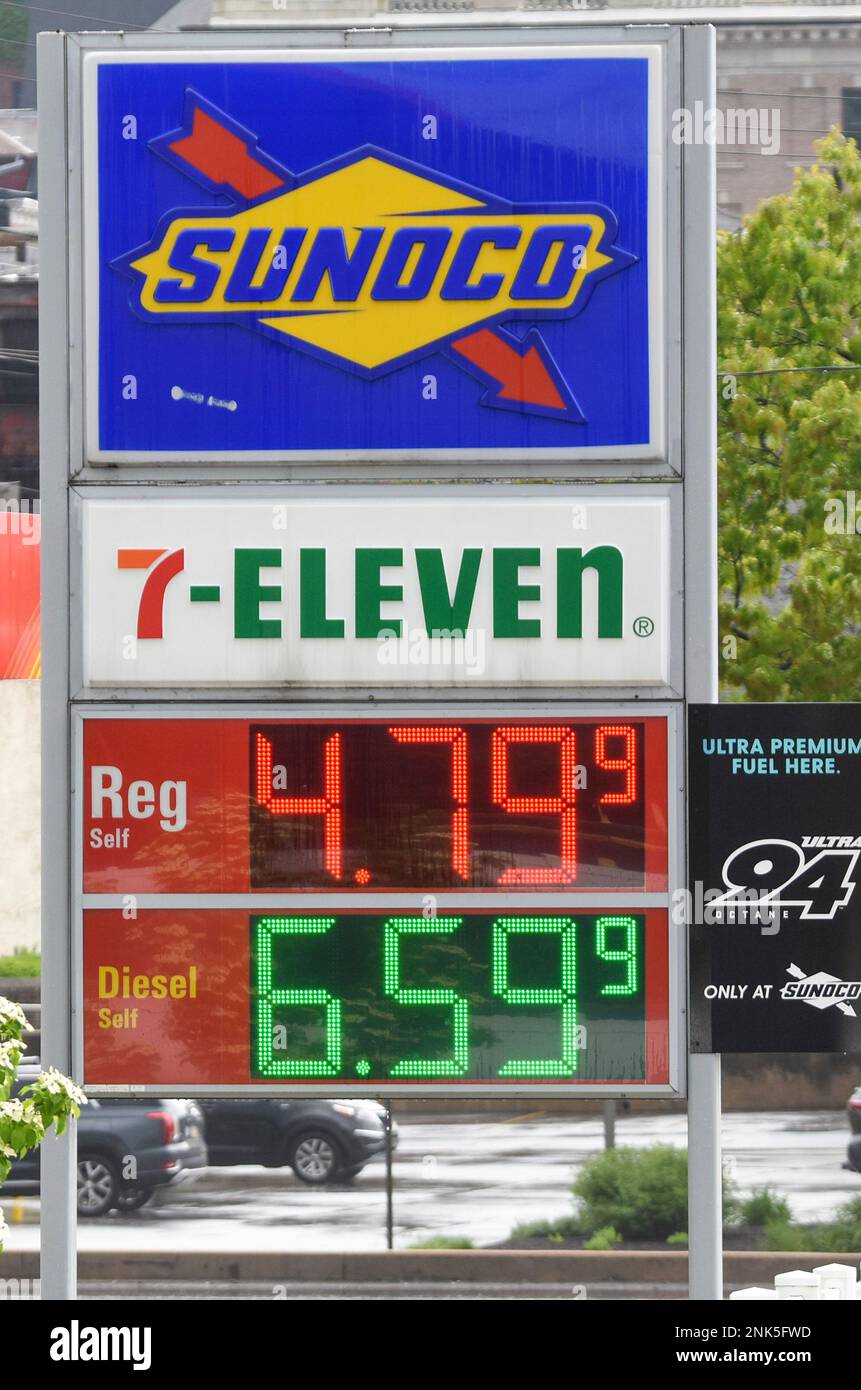 The price of regular gas is 4.79 at the 7Eleven along Rt. 61 in