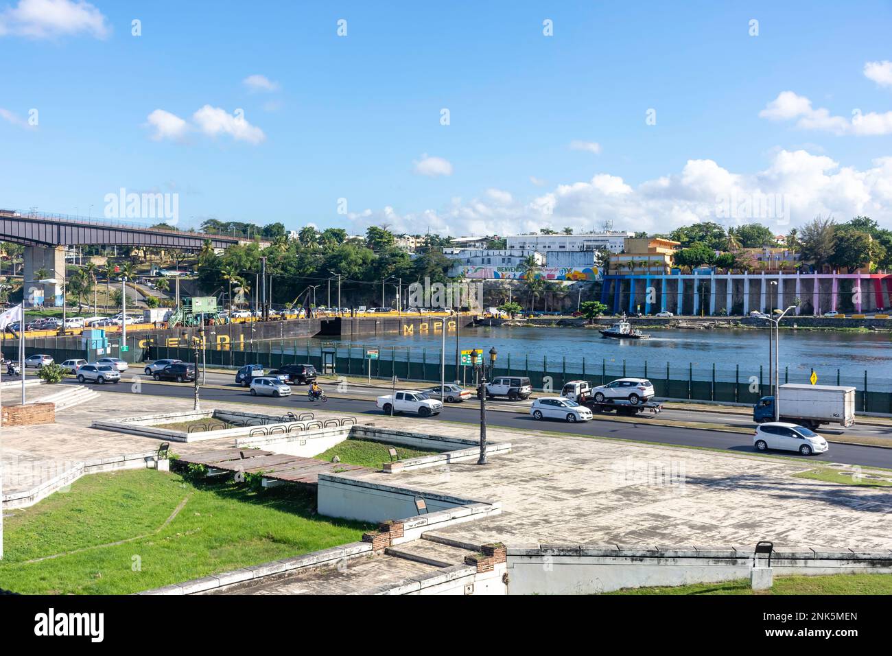 Rio Ozama, Santo Domingo, Dominican Republic (Republica Dominicana), Greater Antilles, Caribbean Stock Photo