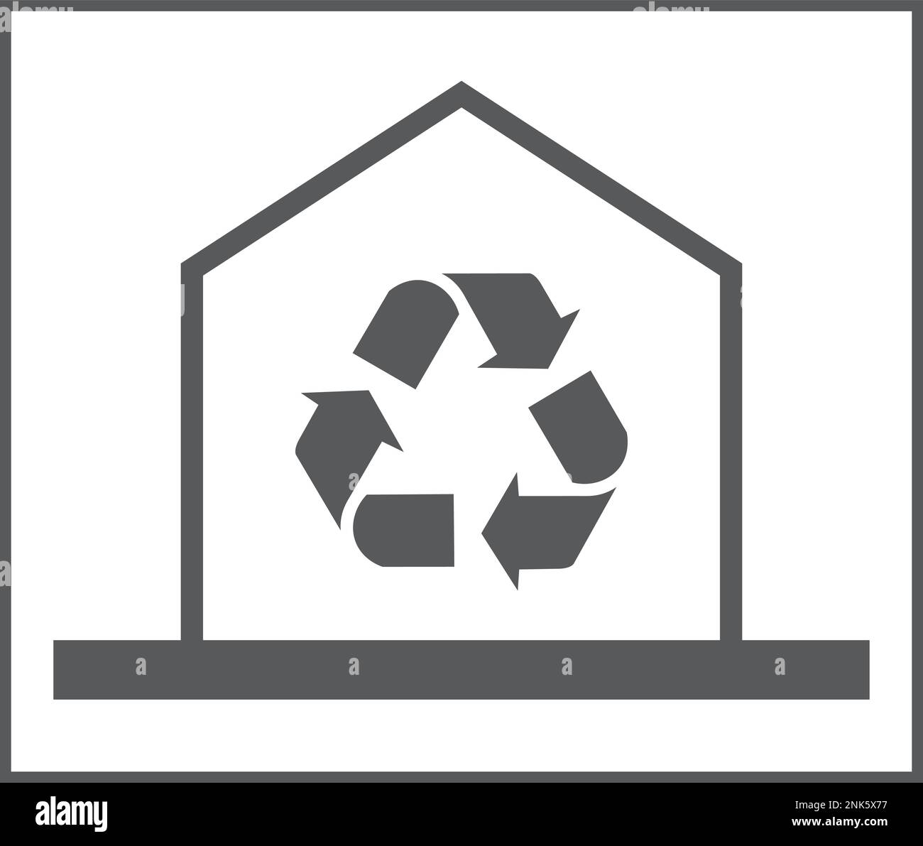 Recycling pictogram, sustainable buildingfrom recycled materials Stock Vector