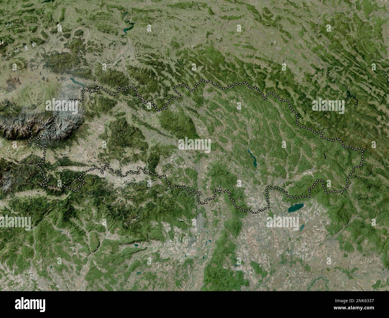 Presovsky, region of Slovakia. High resolution satellite map Stock Photo