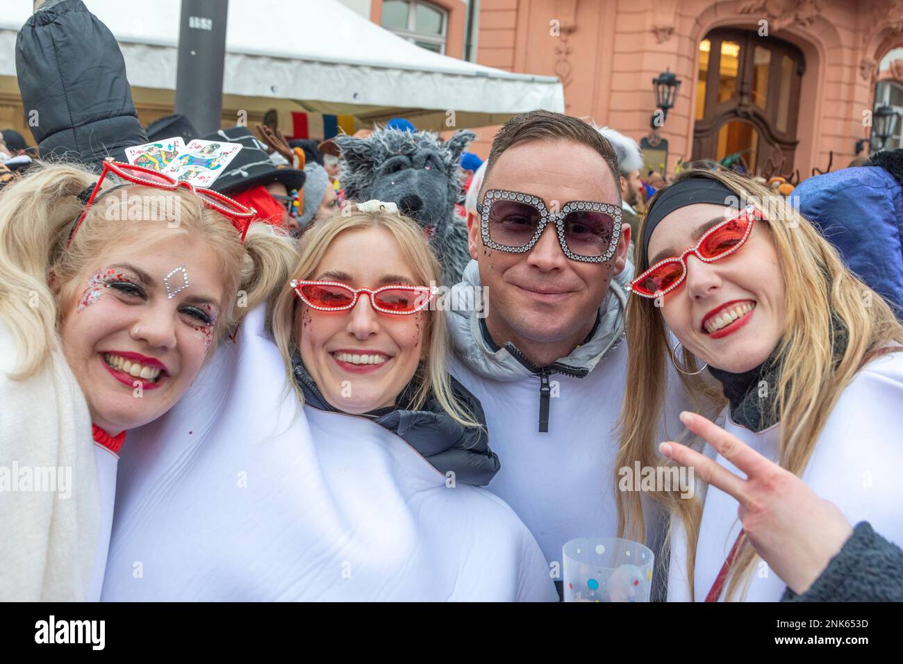 Mainz, Germany - February 16, 2023: people celebrate the ...