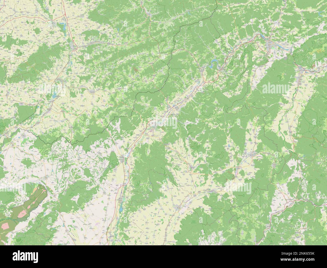 Trenciansky, region of Slovakia. Open Street Map Stock Photo