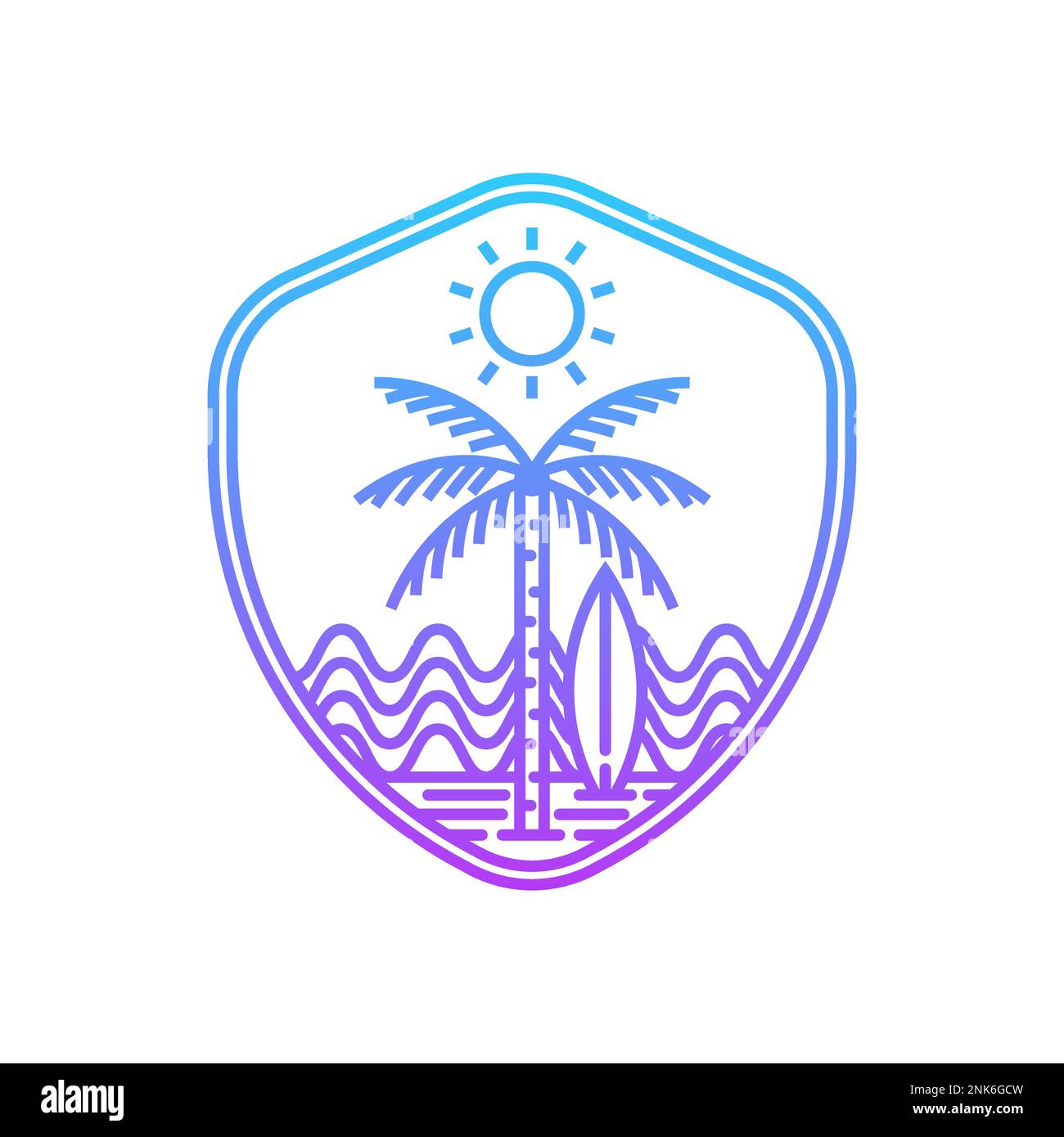 Ocean and beach panoramic. Editable, vector illustration Stock Vector ...