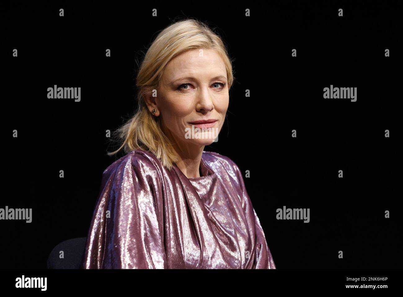 Cate Blanchett attends the Talent Campus Panel Talk at HAU Hebbel am Ufer on February 23, 2023 in Berlin, Germany. Stock Photo
