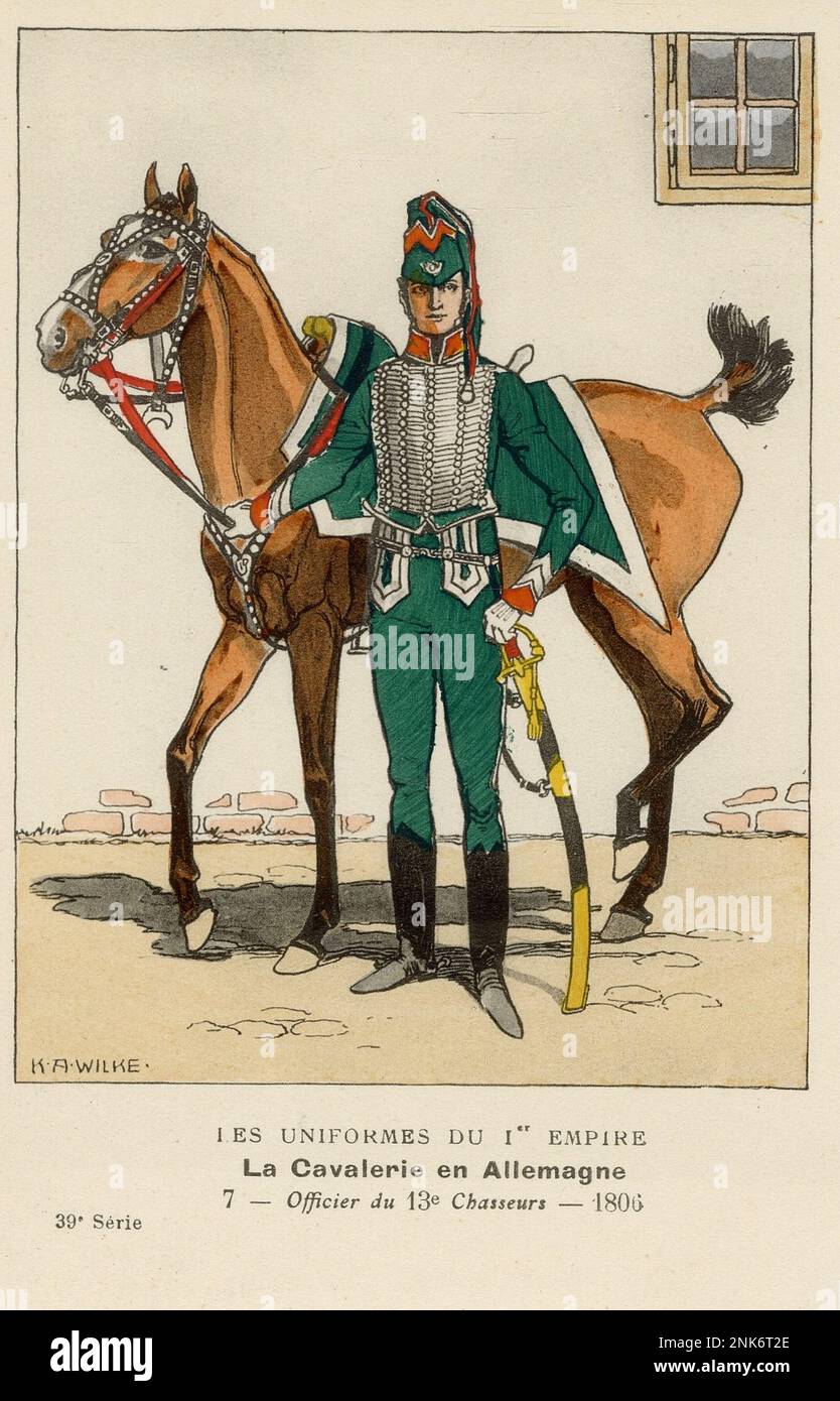 officier du 13e régiment de chasseurs à cheval en Allemagne en 1806 ...
