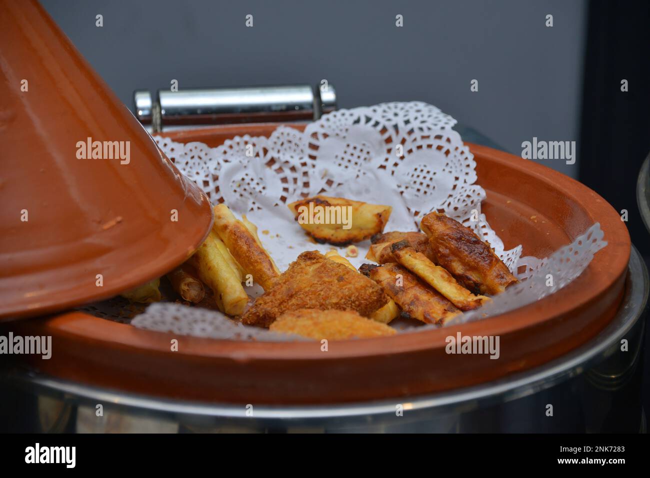 Traditional Moroccan tagine serving .Moroccan tagine to eat delicious