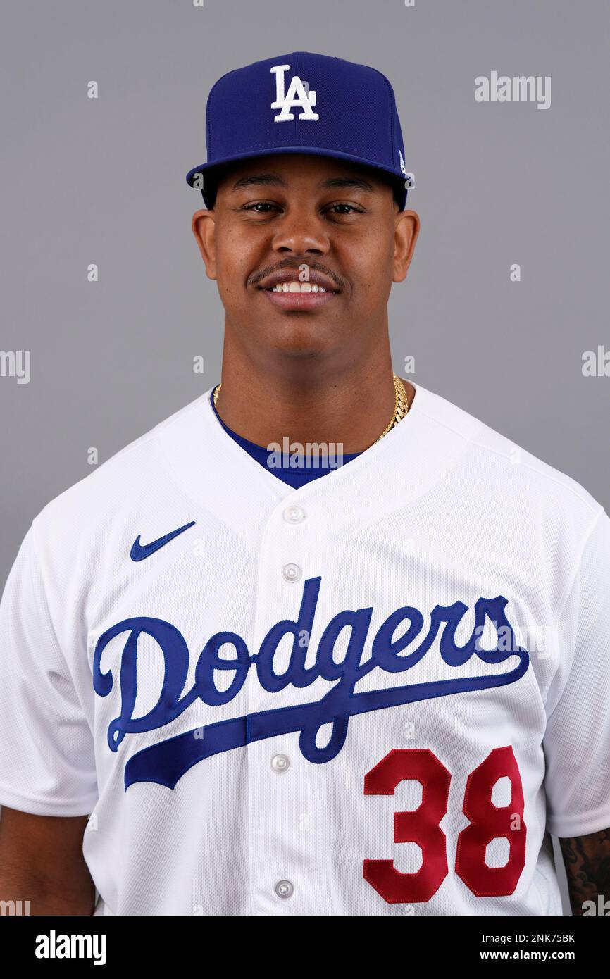 This is a 2023 photo of relief pitcher Yency Almonte of the Los Angeles  Dodgers baseball team. This image reflects the Dodgers active roster as of  Wednesday, Feb. 22, 2023, when this