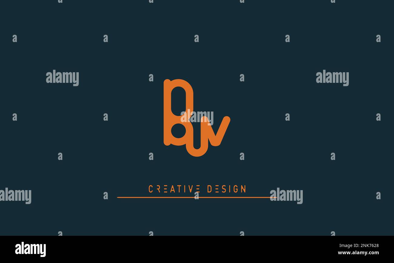 Alphabet letters Initials Monogram logo BV , VB Stock Vector
