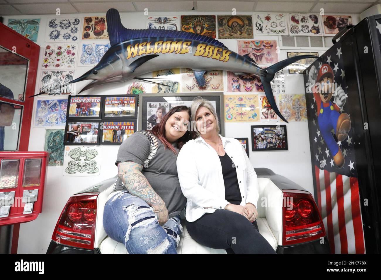 Megan O'Connor (left) and her mother Tammy pose for a portrait on